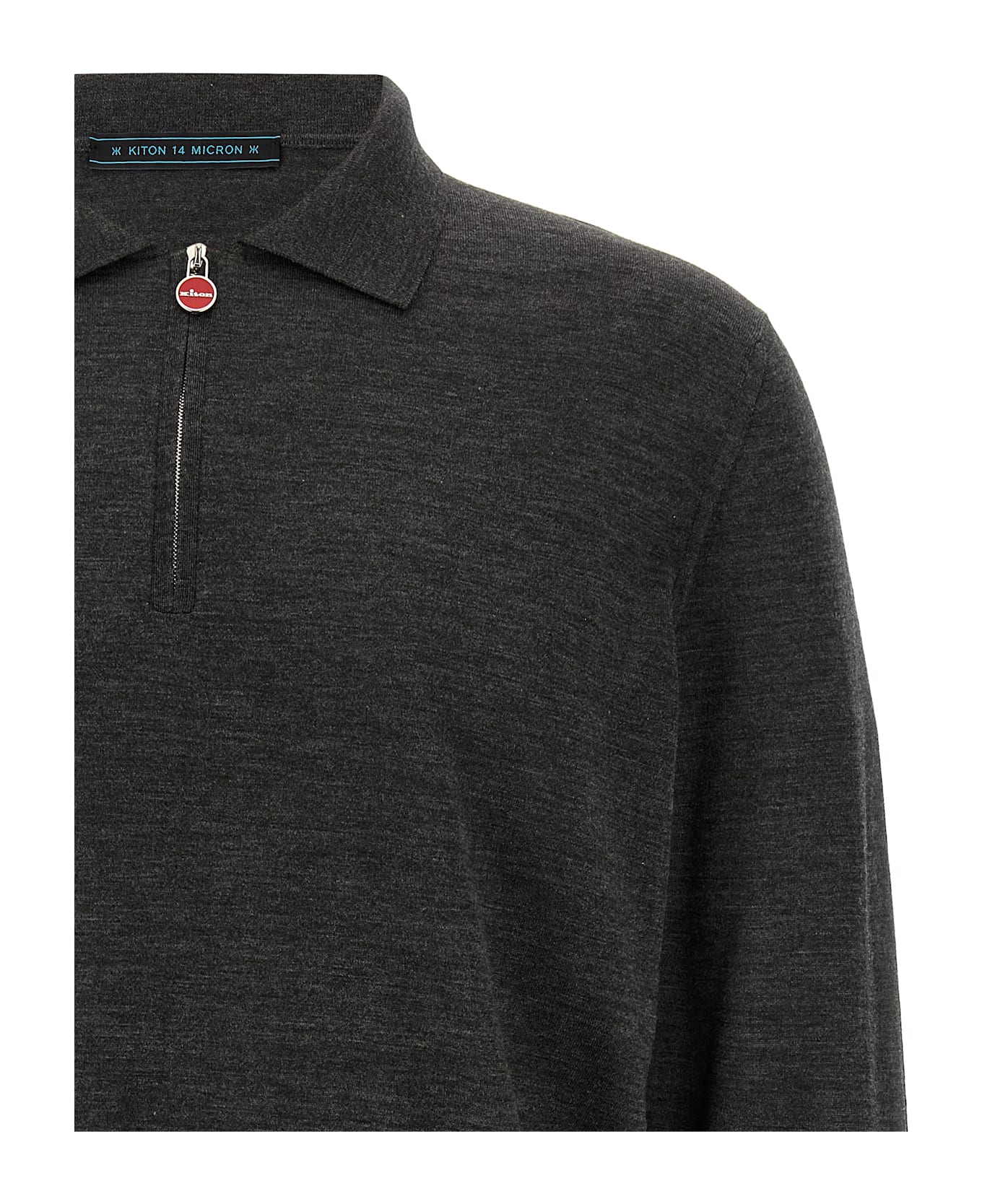 Kiton Halfzip Polo Shirt - Gray