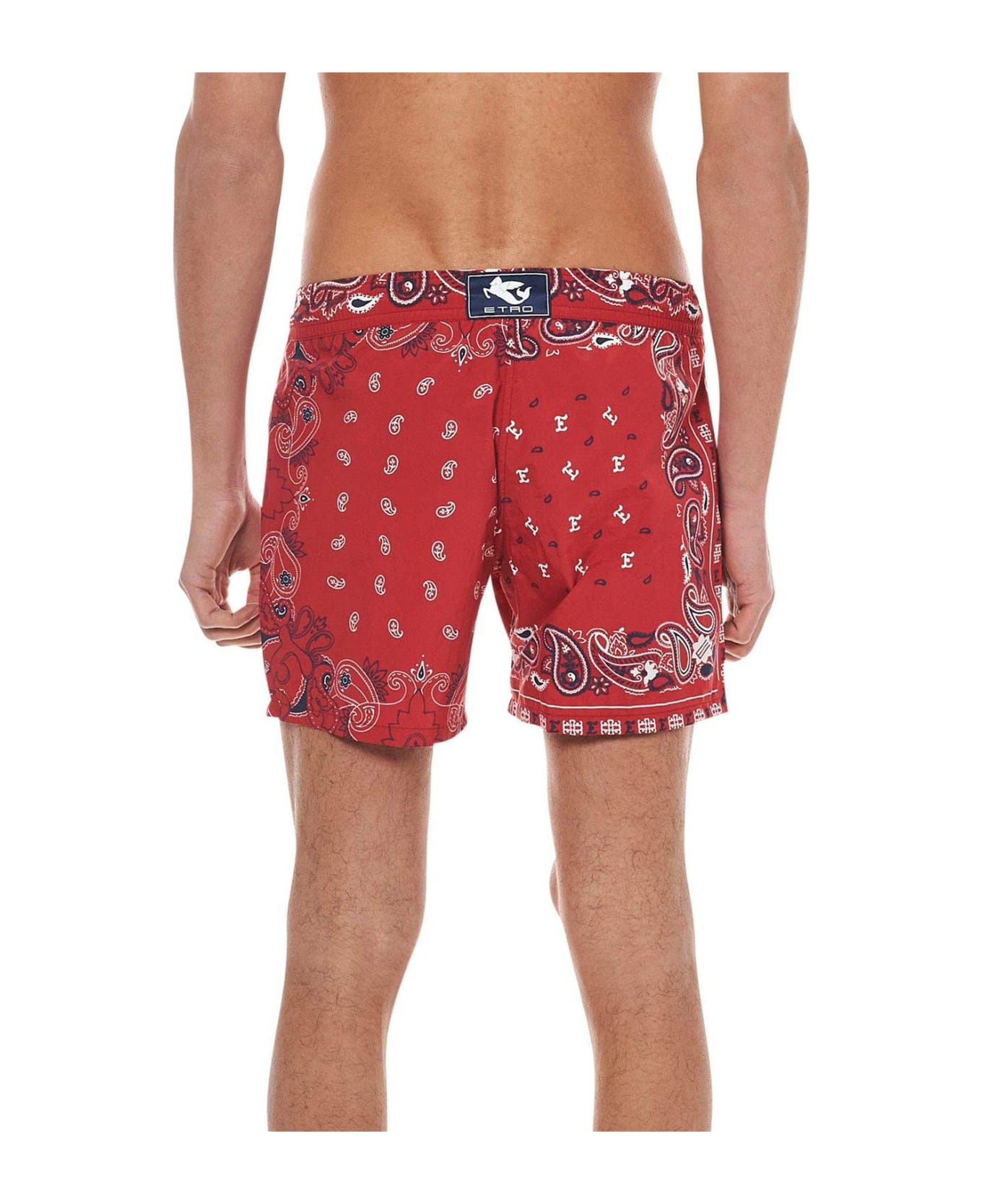 Etro Paisley Printed Knee-length Swim Shorts - Red