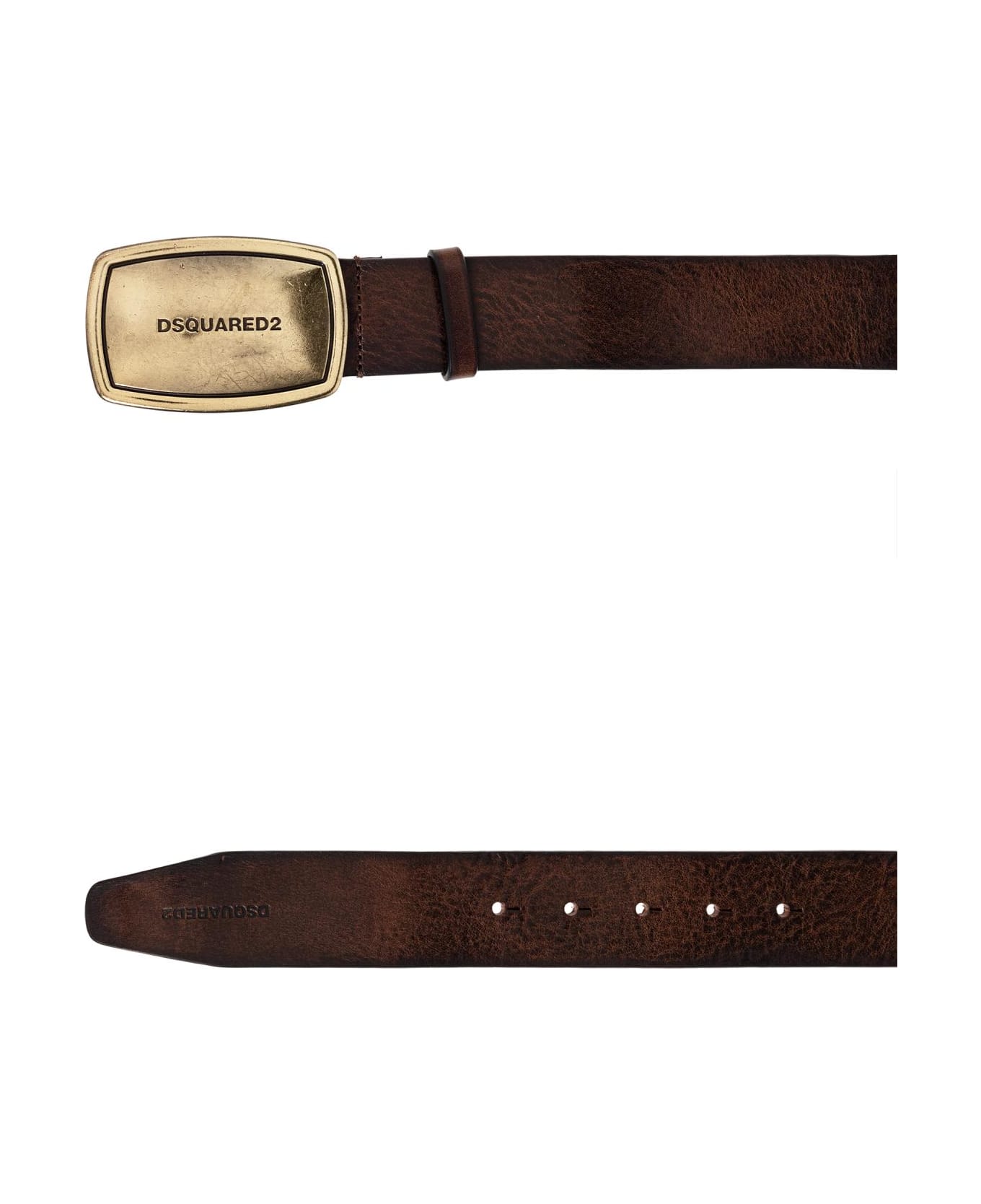 Dsquared2 Leather Belt - BROWN ベルト