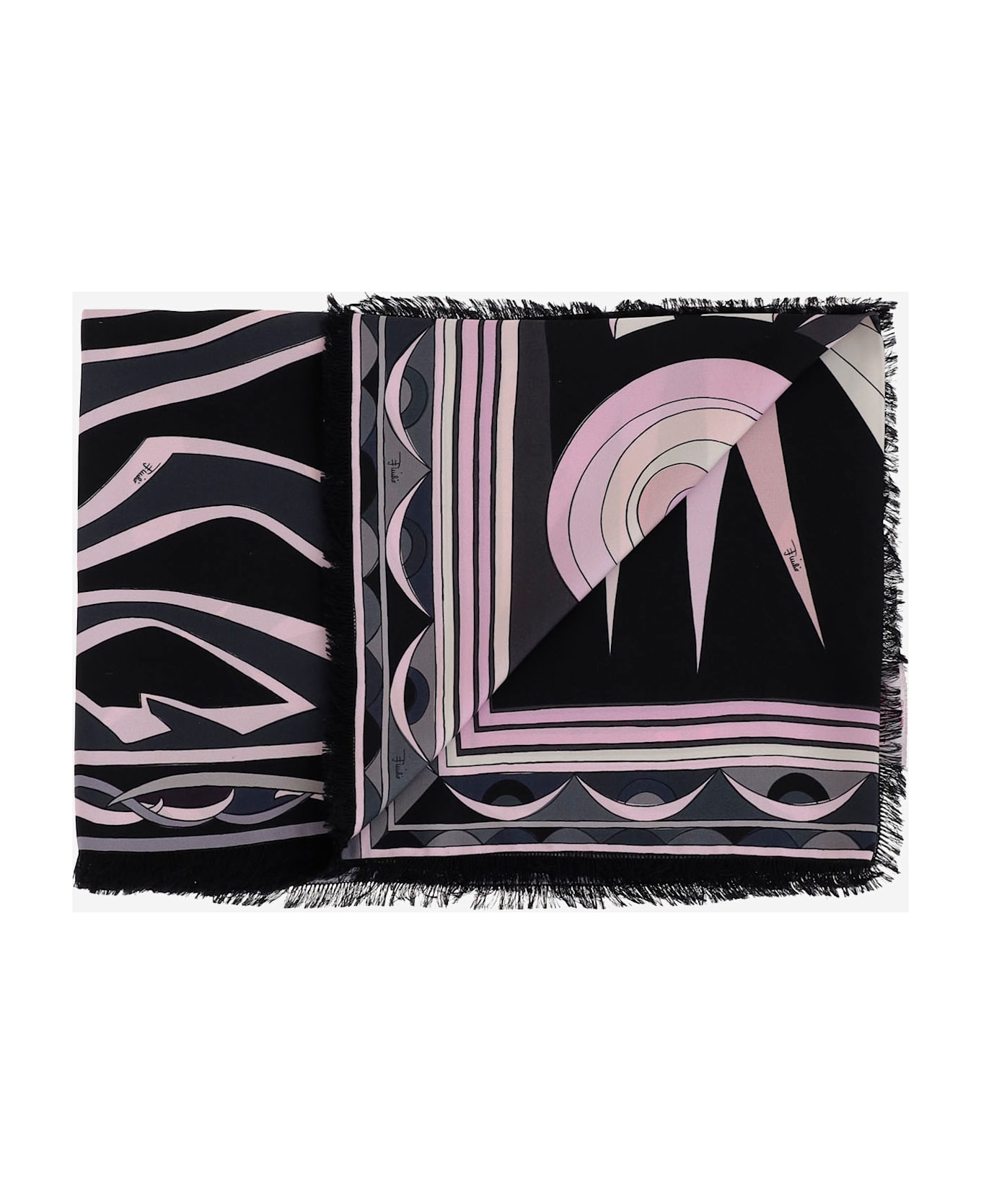 Pucci Silk Scarf With Maze Print - Red