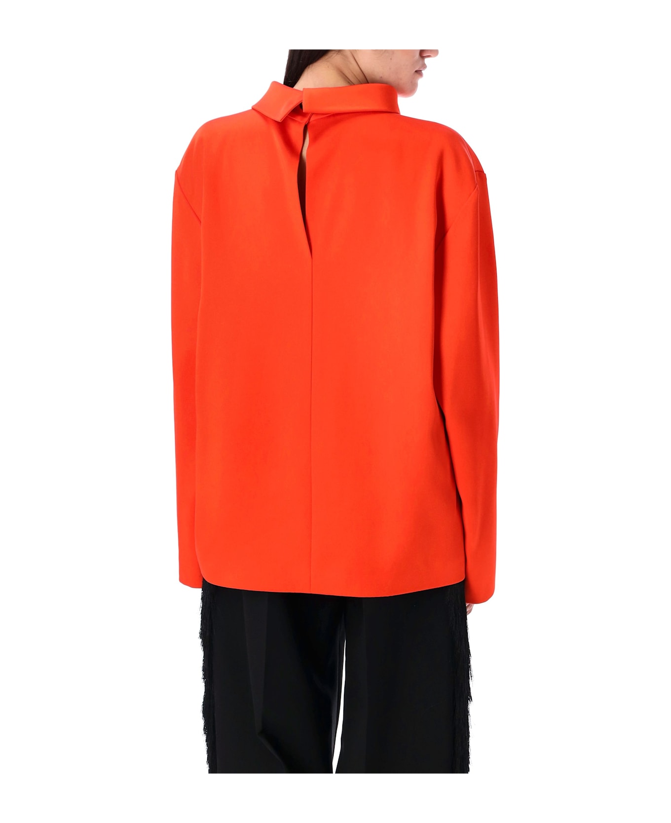 Carven Double Satin Blouse - JASPER ORANGE