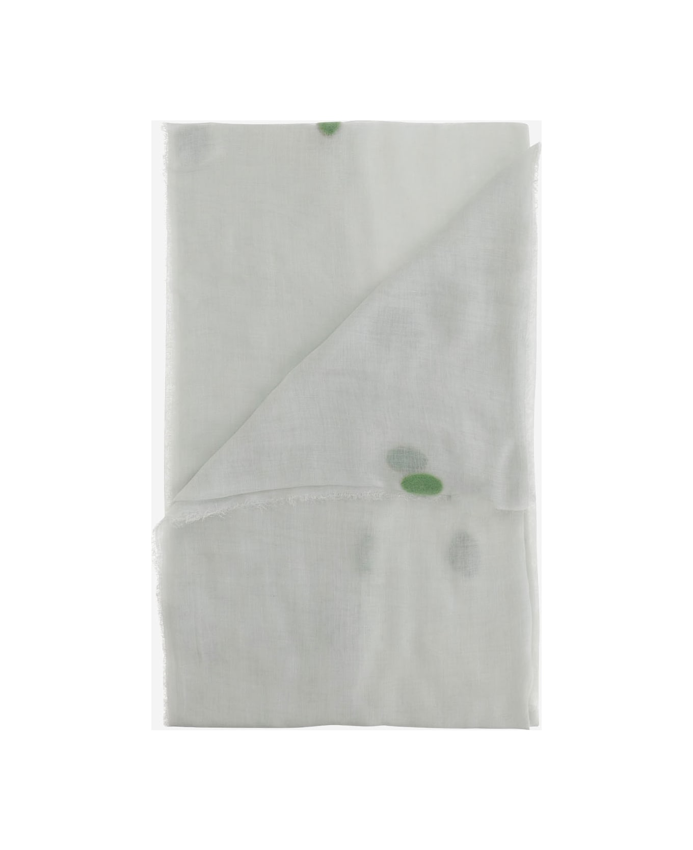 Faliero Sarti New Bonghino Silk Blend Scarf With Polka Dot Pattern - White
