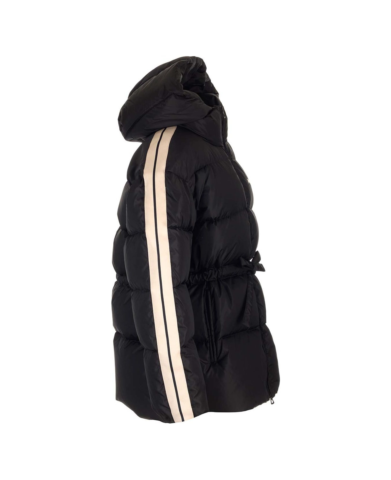 Palm Angels Drawcord Padded Jackets - BLACK/OFF WHITE