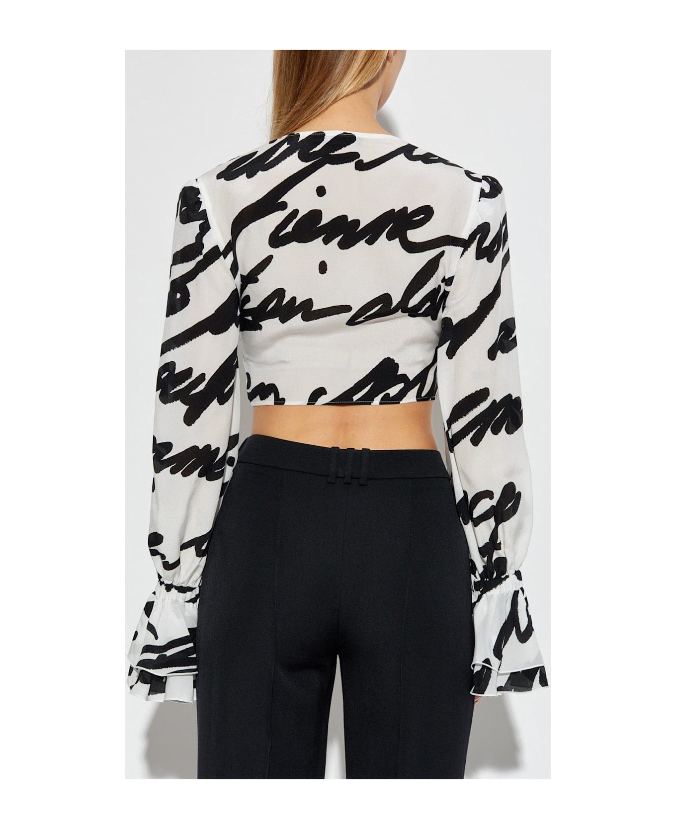 Balmain Love Letter Ruffled Skirt - white