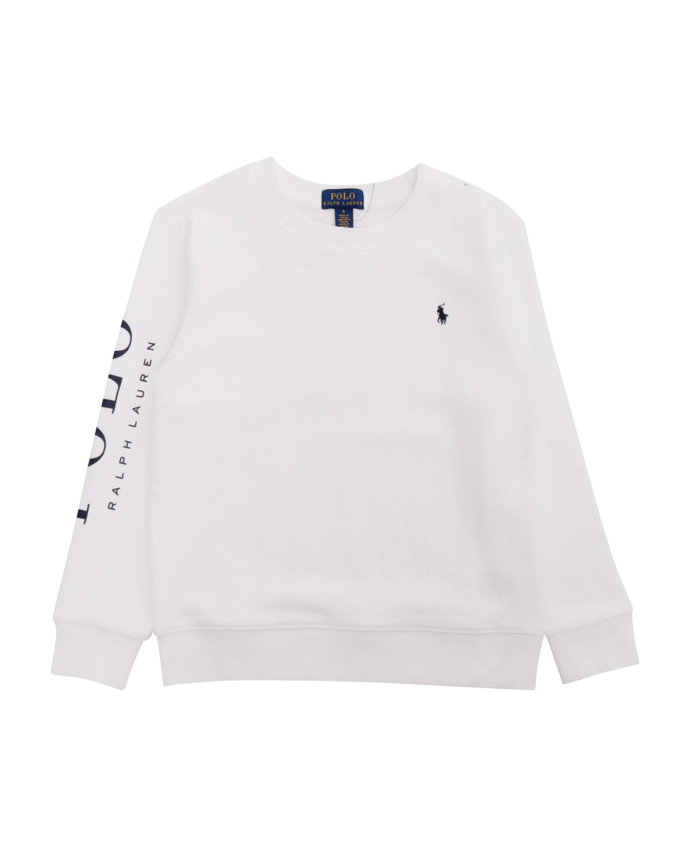 Polo Ralph Lauren White Sweatshirt - WHITE ニットウェア＆スウェットシャツ