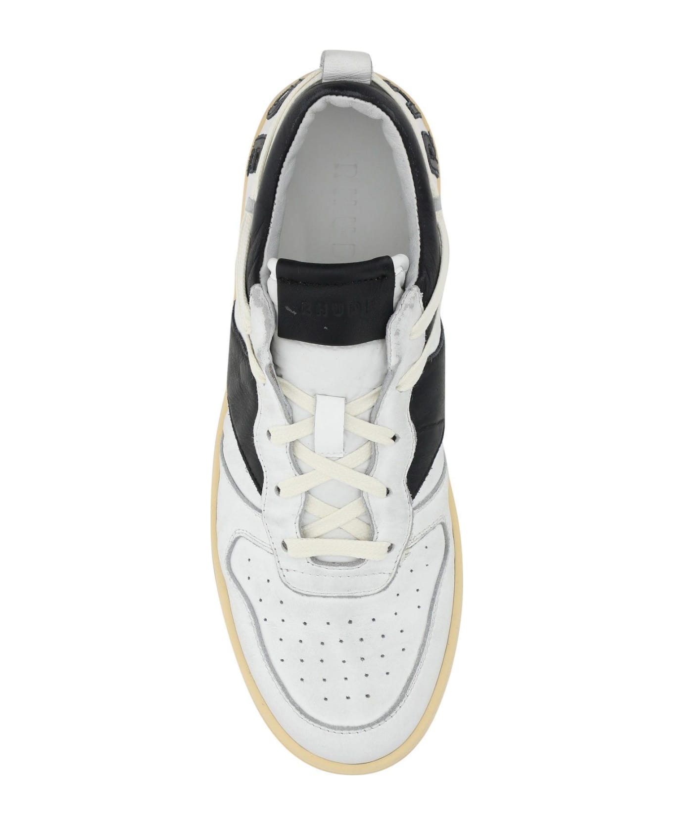 Rhude Two-tone Leather Rhecess Sneakers - WHITE/BLACK