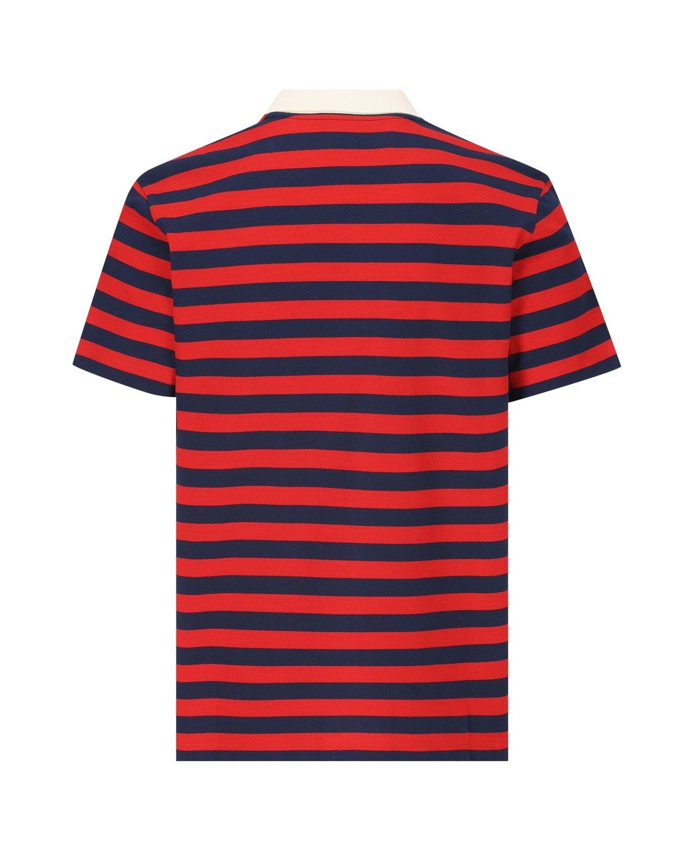Valentino Garavani Striped Button Detailed Polo Shirt - ROSSOINDACO