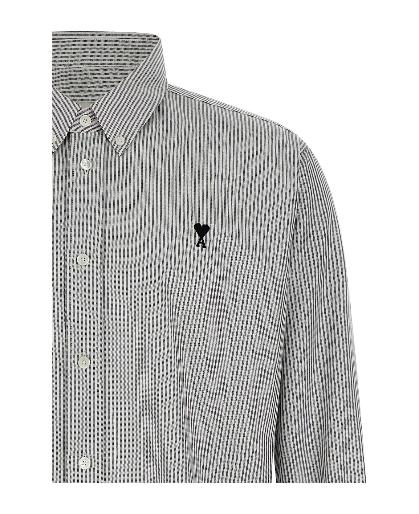 Ami Alexandre Mattiussi 
ami De Coeur
 Striped Shirt - White/Black シャツ