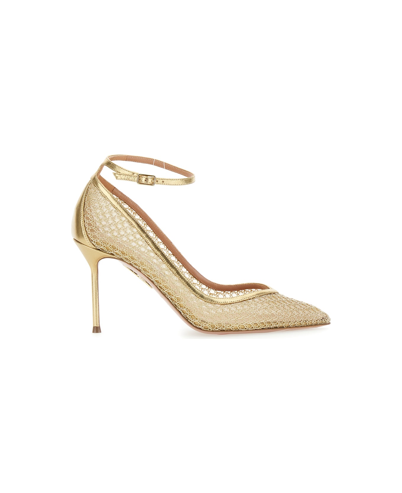 Aquazzura Metallic Pumps With High Stiletto Heel - Golden