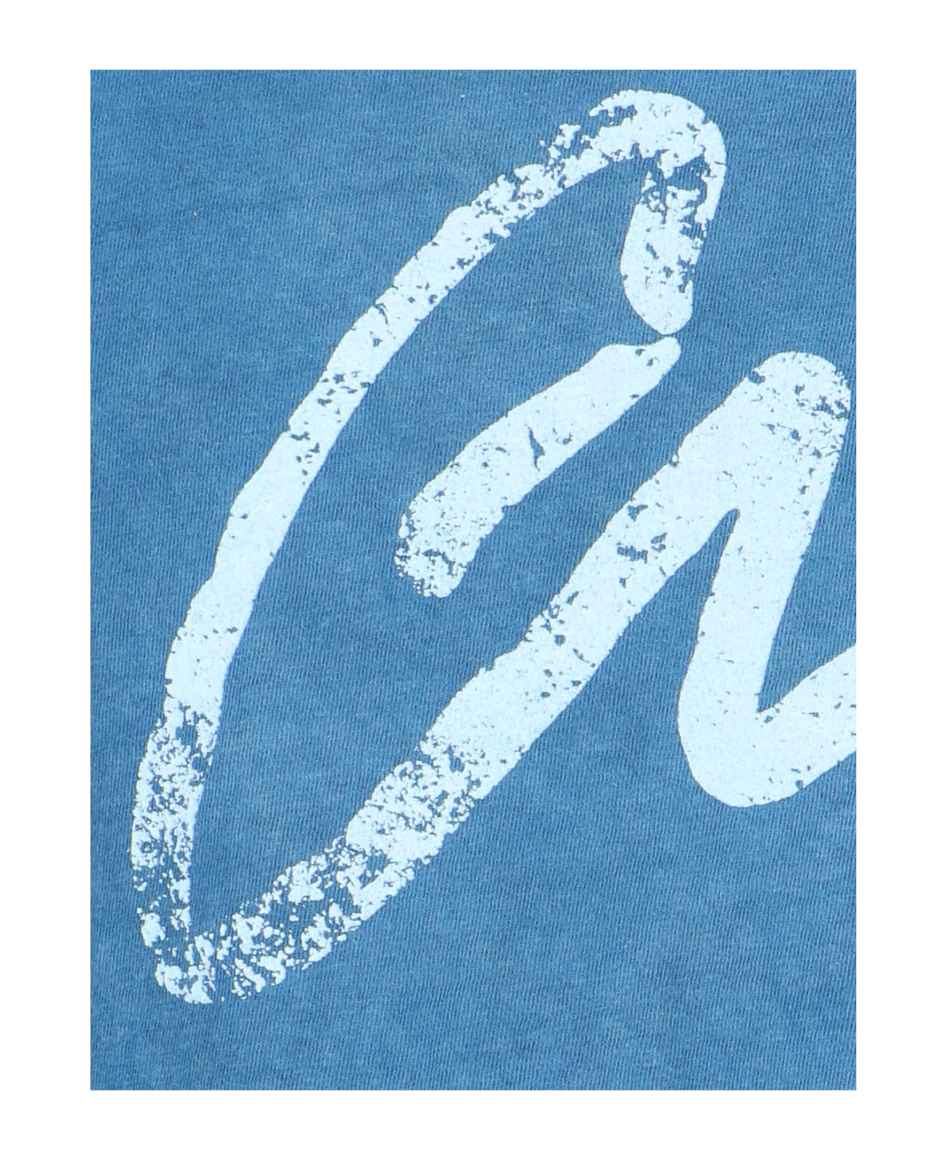 Greg Lauren 'gl' Print T-shirt - Light Blue