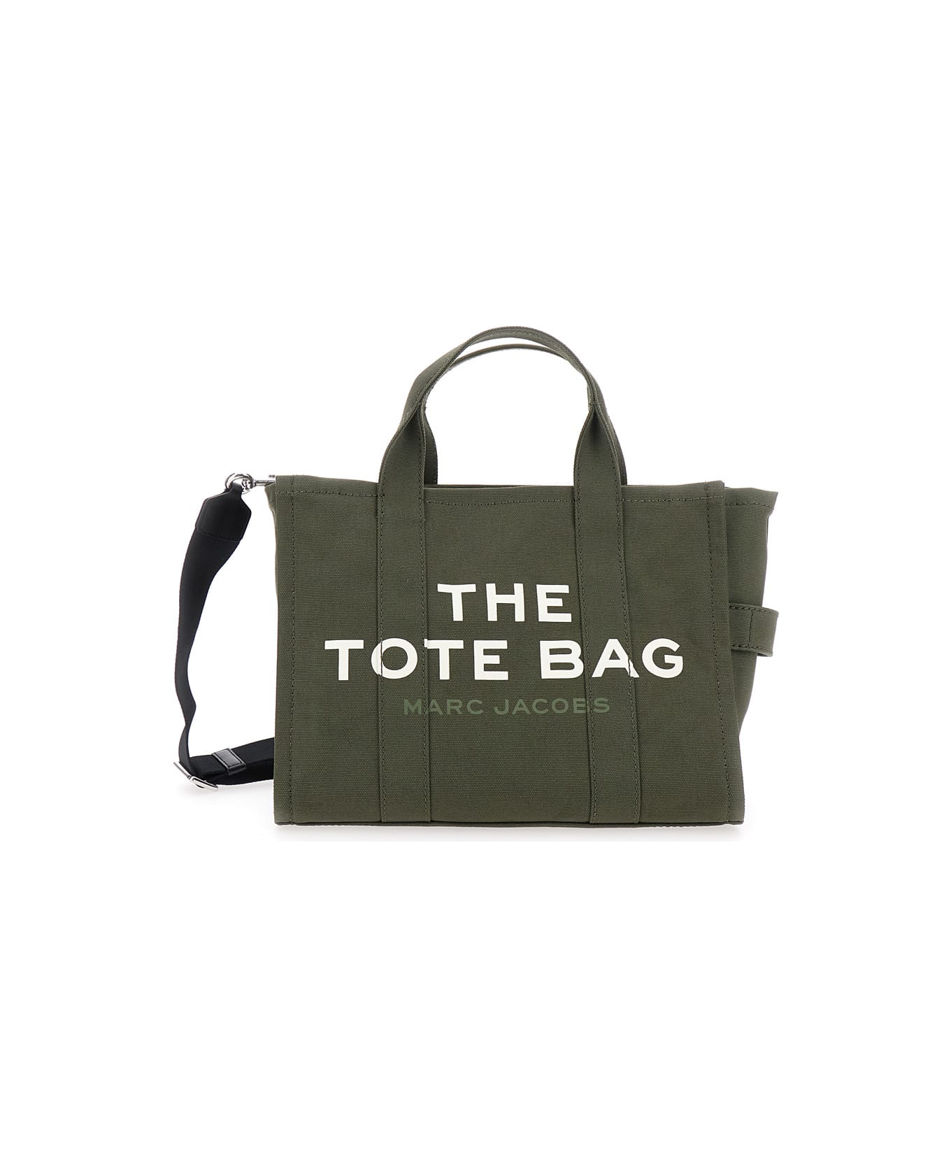 Marc Jacobs 
the Medium Tote
 Green Handbag With Logo Lettering On The Front In Cotton Woman - Green
