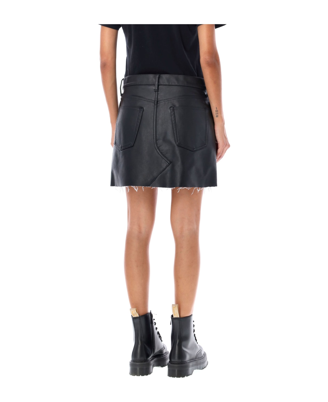 Junya Watanabe Mini Skirt Eco Leather - BLACK