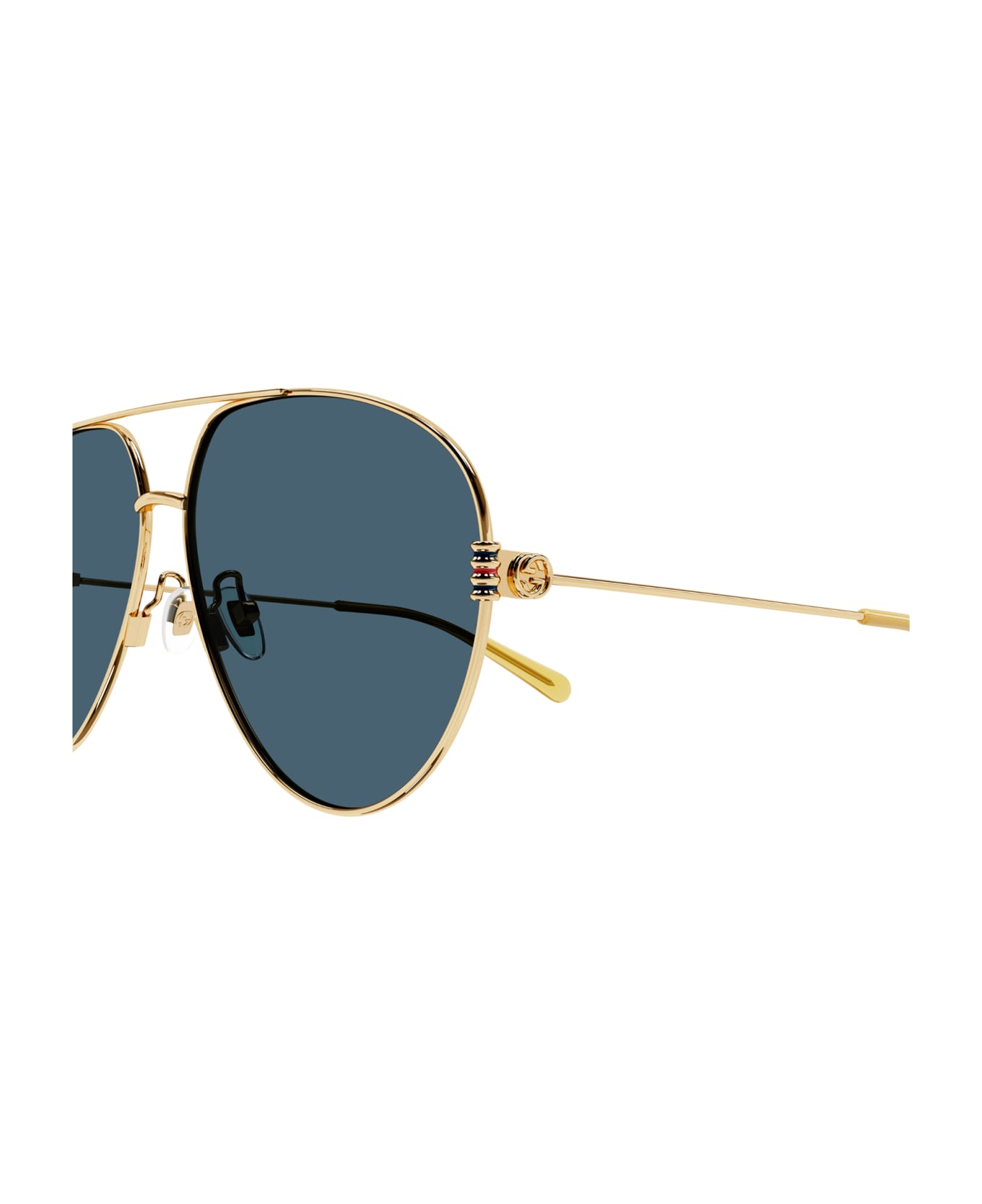 Gucci Eyewear GG1280S Sunglasses - Gold Gold Blue サングラス