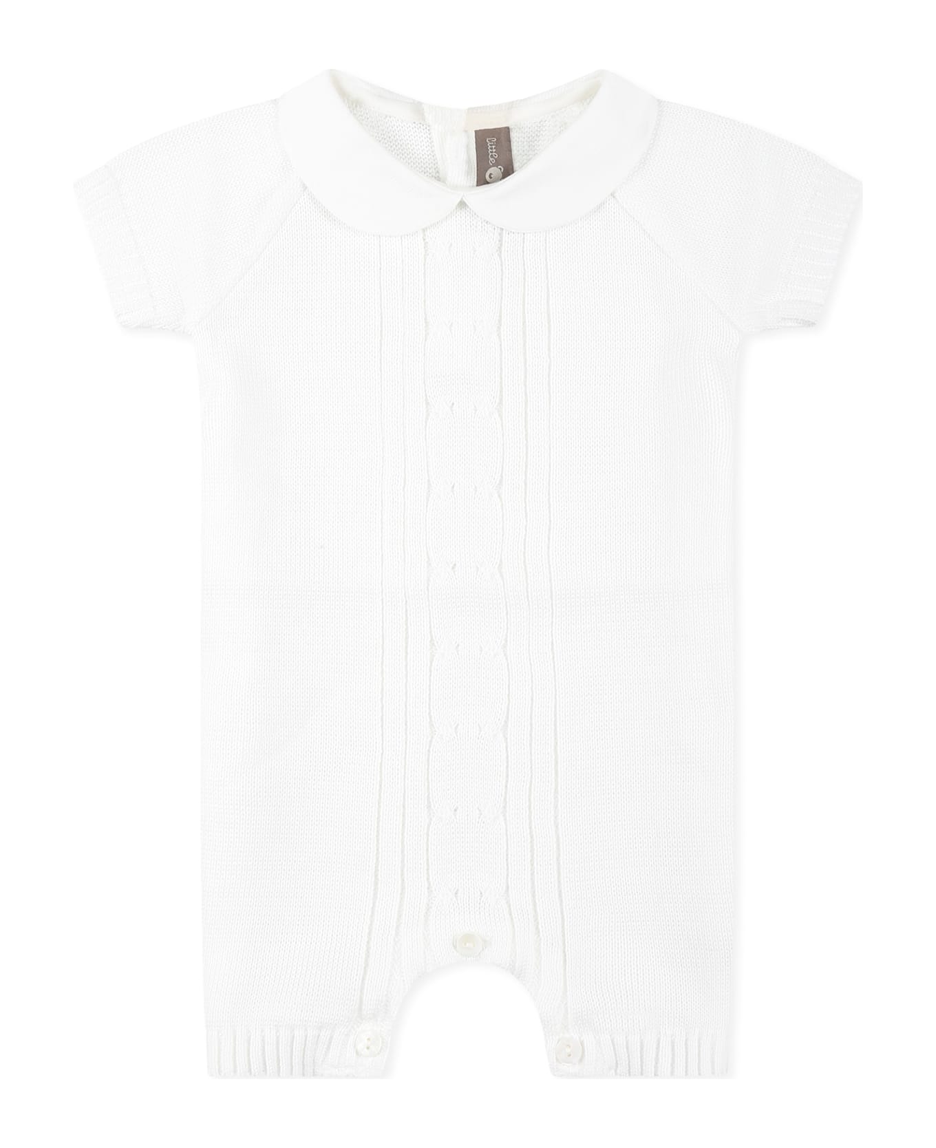 Little Bear White Romper For Babykids - White