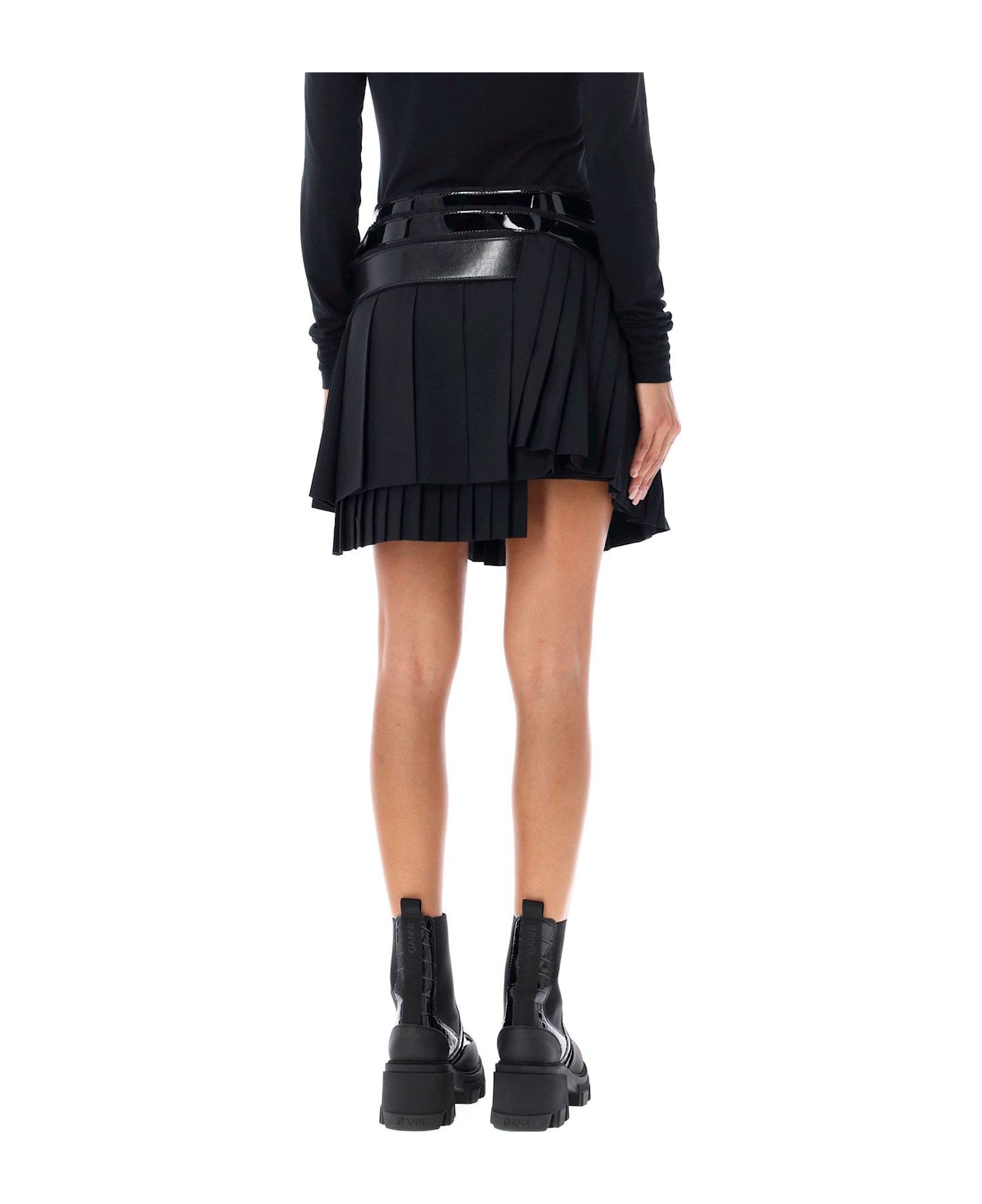 Junya Watanabe Belted Pleated Mini Skirt | italist