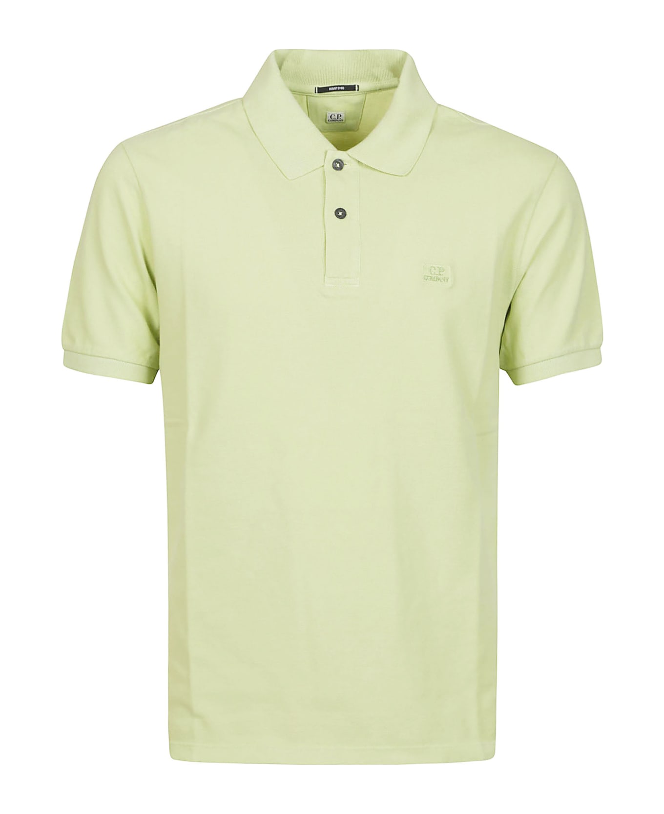 C.P. Company 24/1 Piquet Resist Dyed Short Sleeve Polo Shirt - White Pear