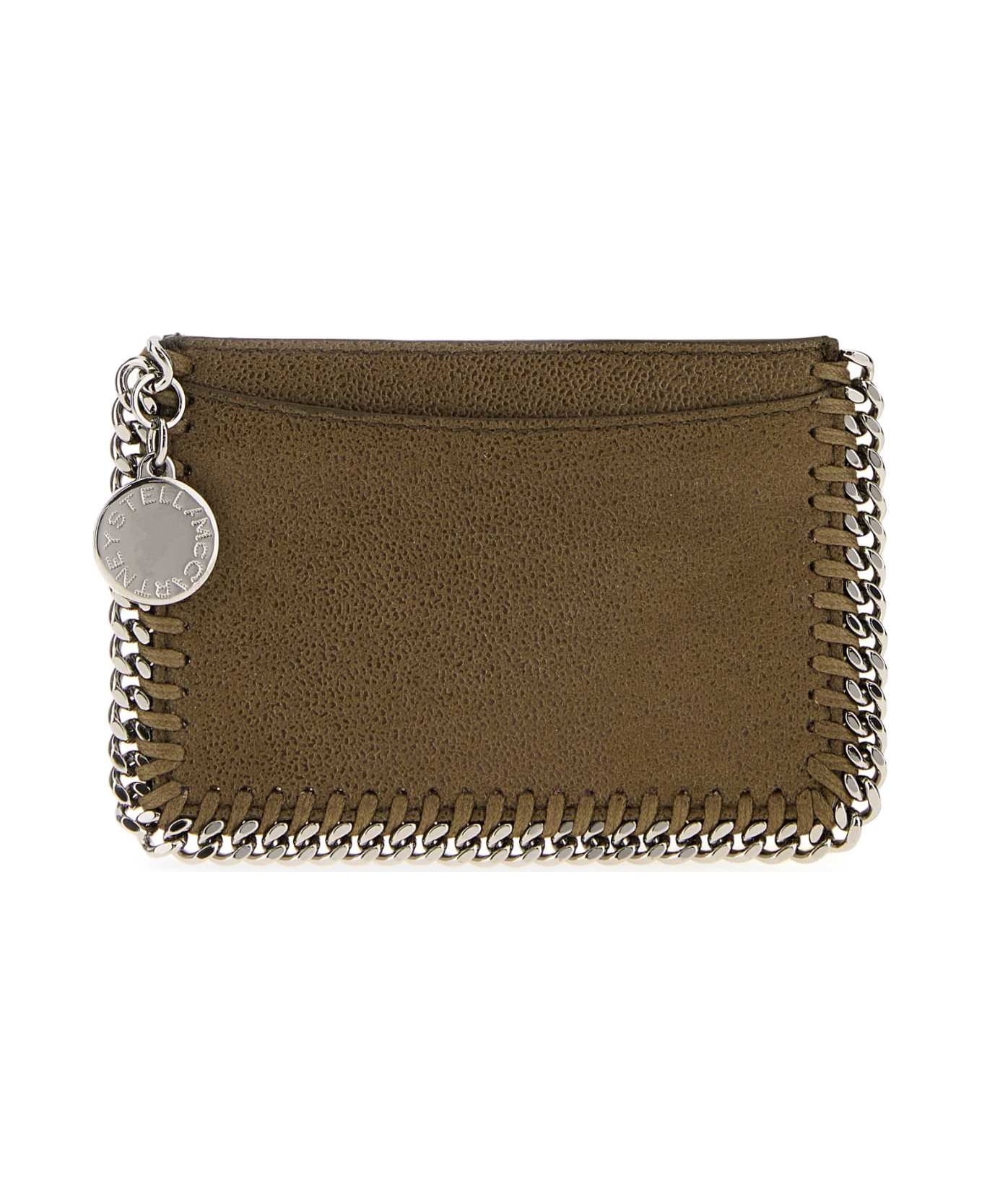 Stella McCartney Olive Green Shaggy Deer Falabella Card Holder - OLIVE