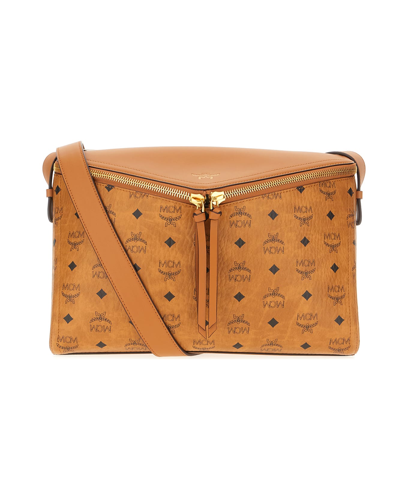 MCM Printed Synthetic Leather Crossbody Bag - BROWN/BLACK