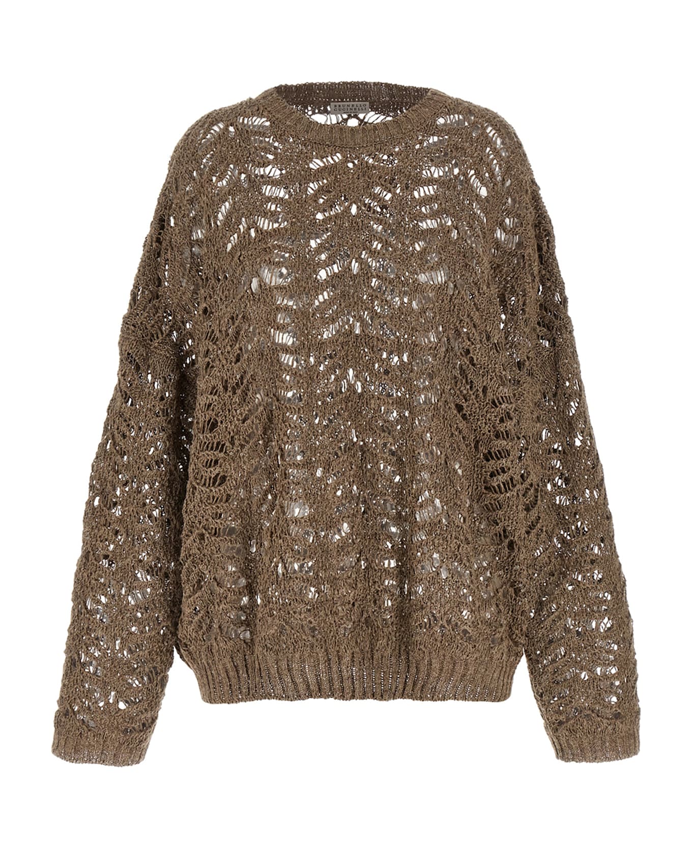 Brunello Cucinelli Openwork Sweater - Brown