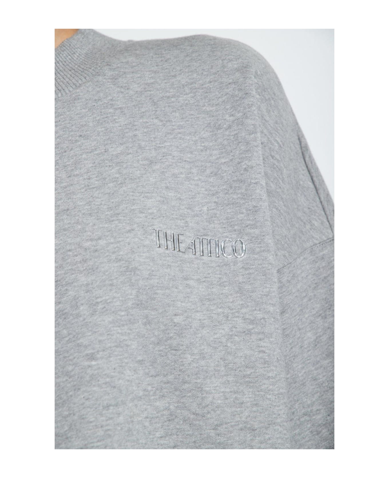 The Attico Logo Detailed Oversized Sweatshirt - Grey