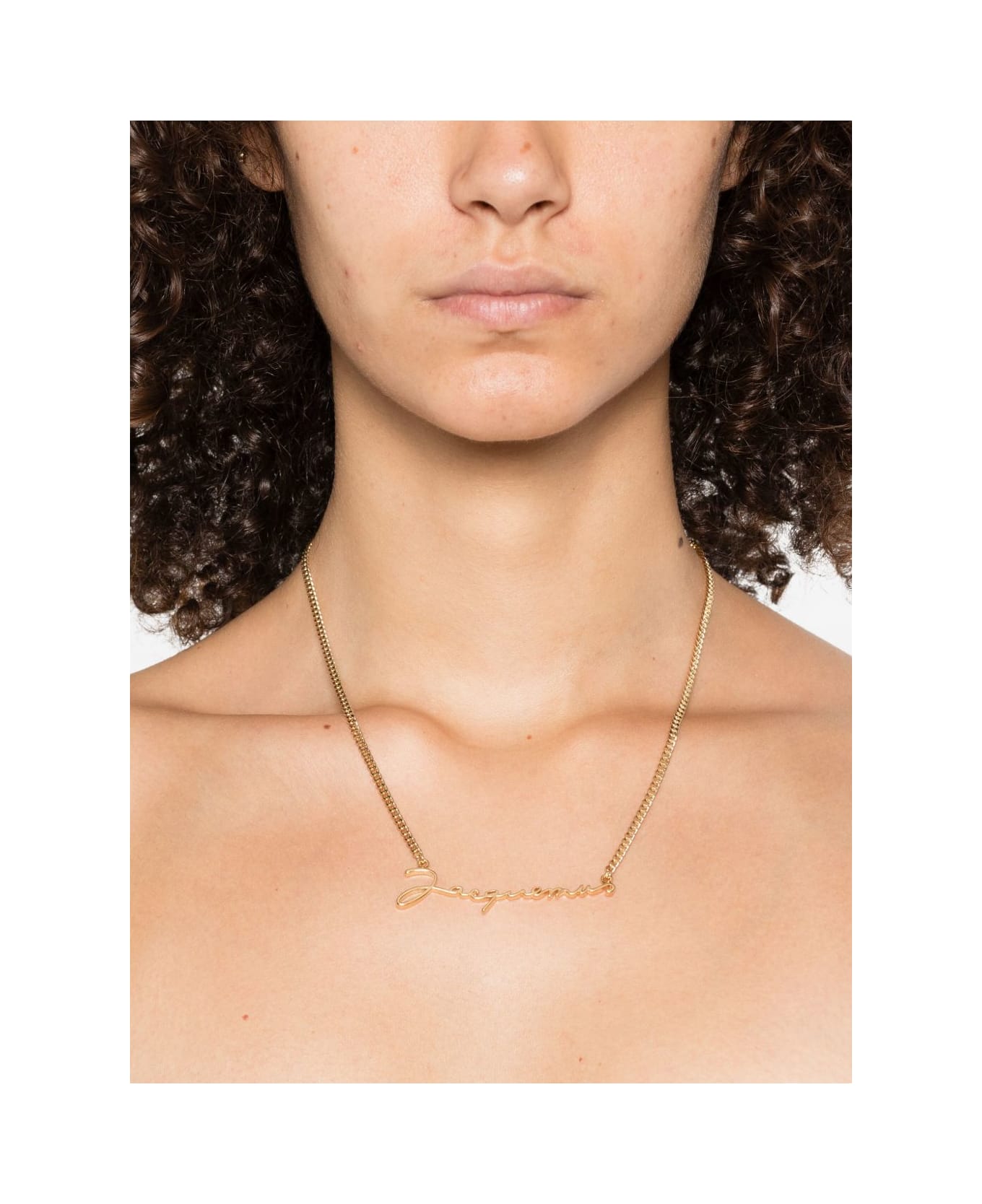 Jacquemus Necklace With Lettering Logo - Golden