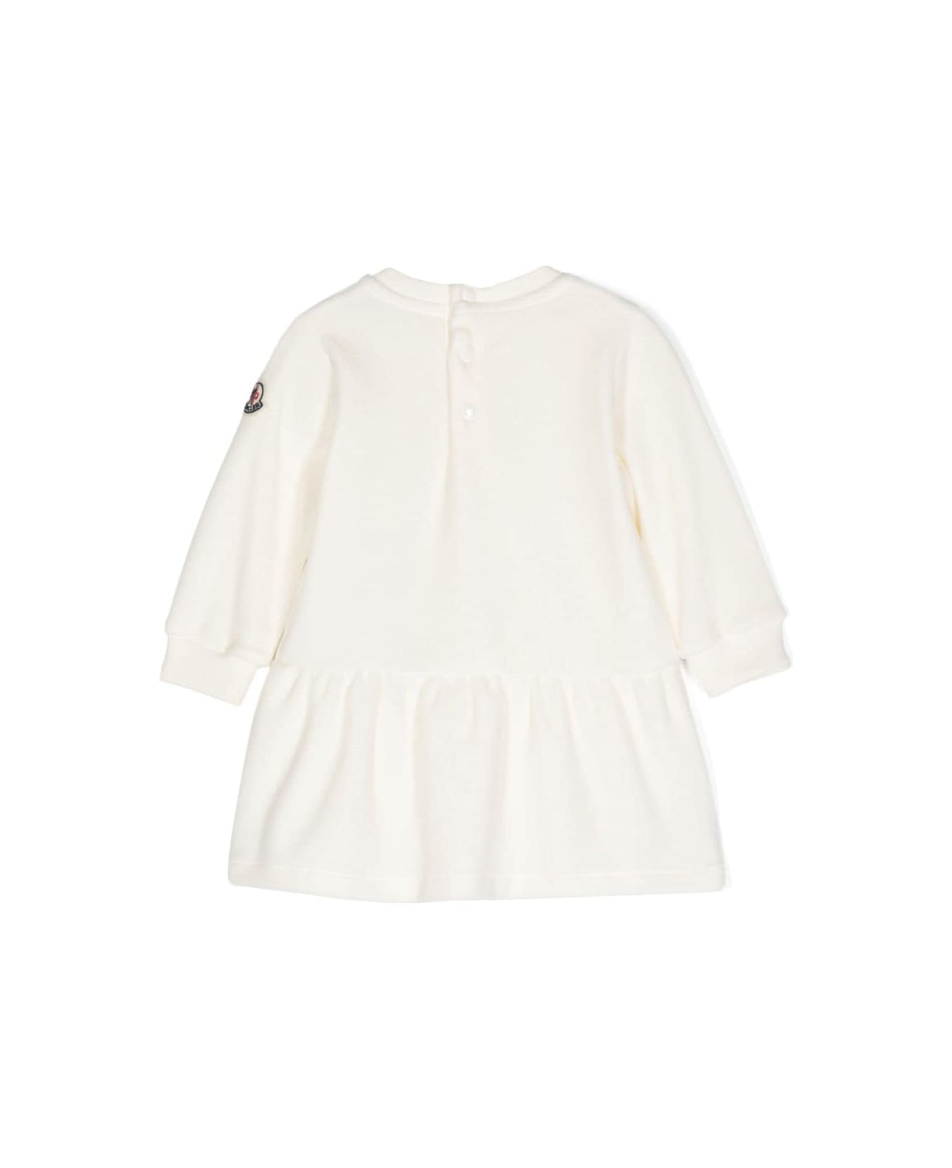 Moncler Cream Baby Girl Dress - White