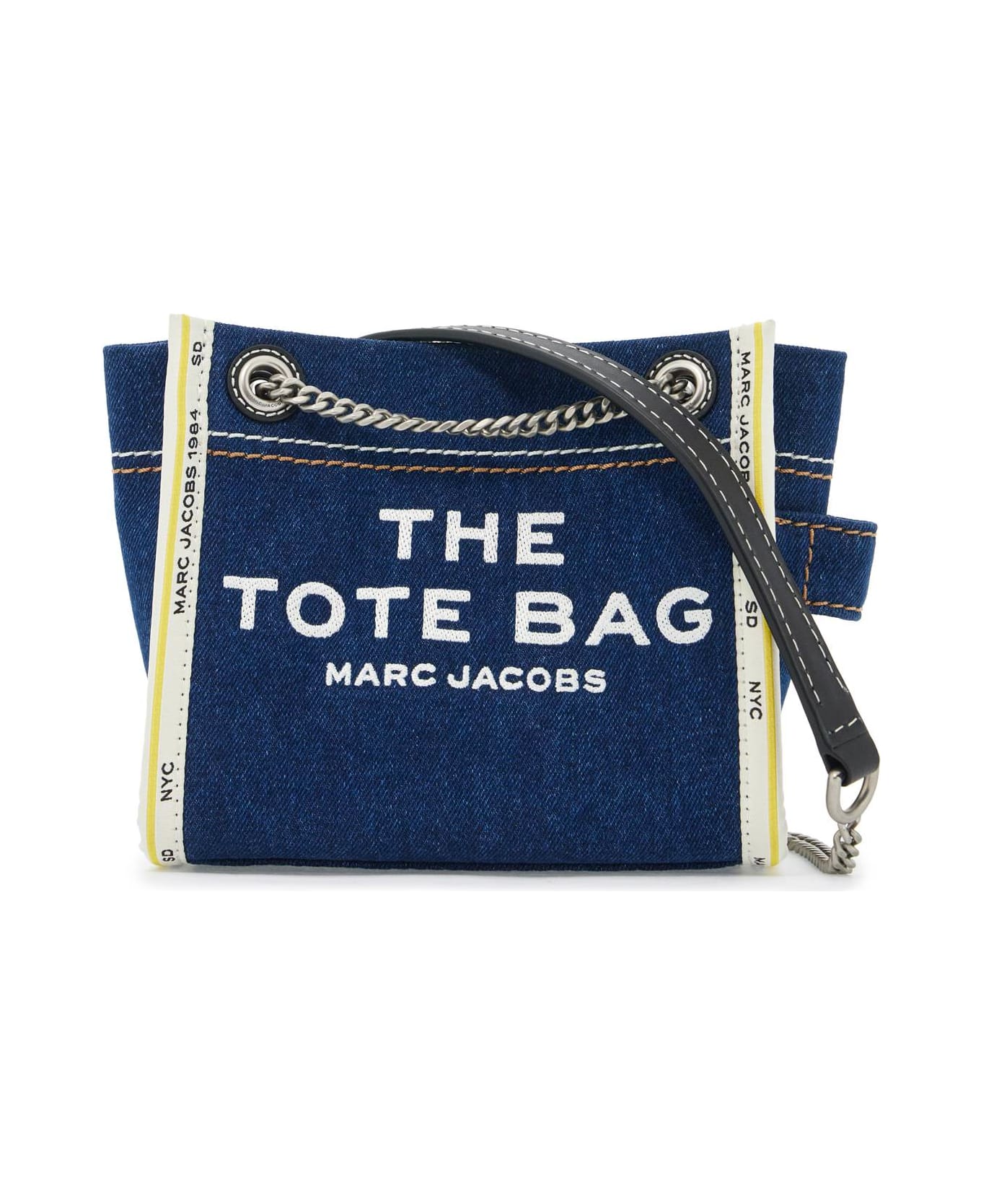 Marc Jacobs Denim Chain Crossbody Tote Bag - DARKWASH
