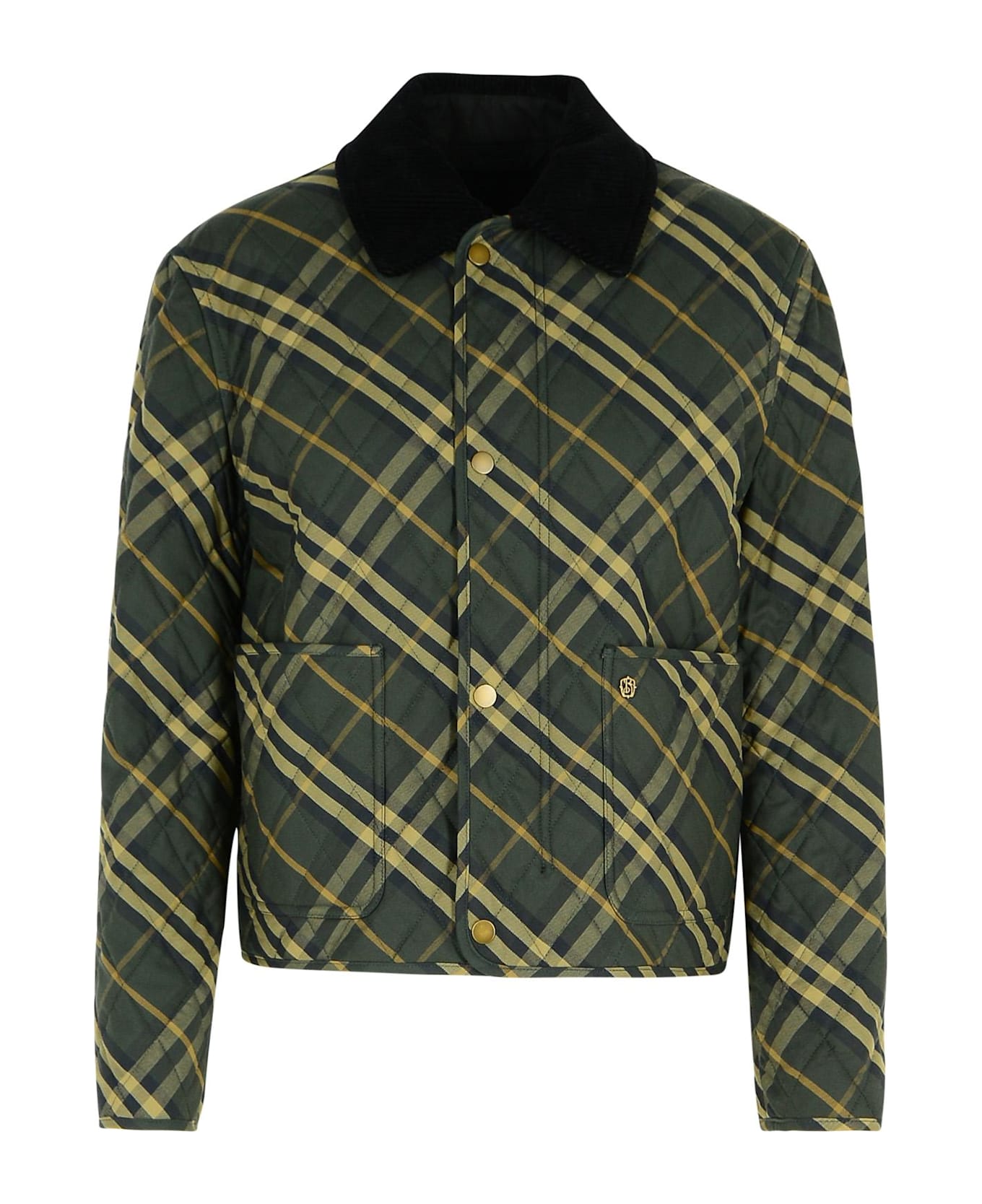 Burberry 
check
 Green Cotton Jacket - MULTICOLOUR