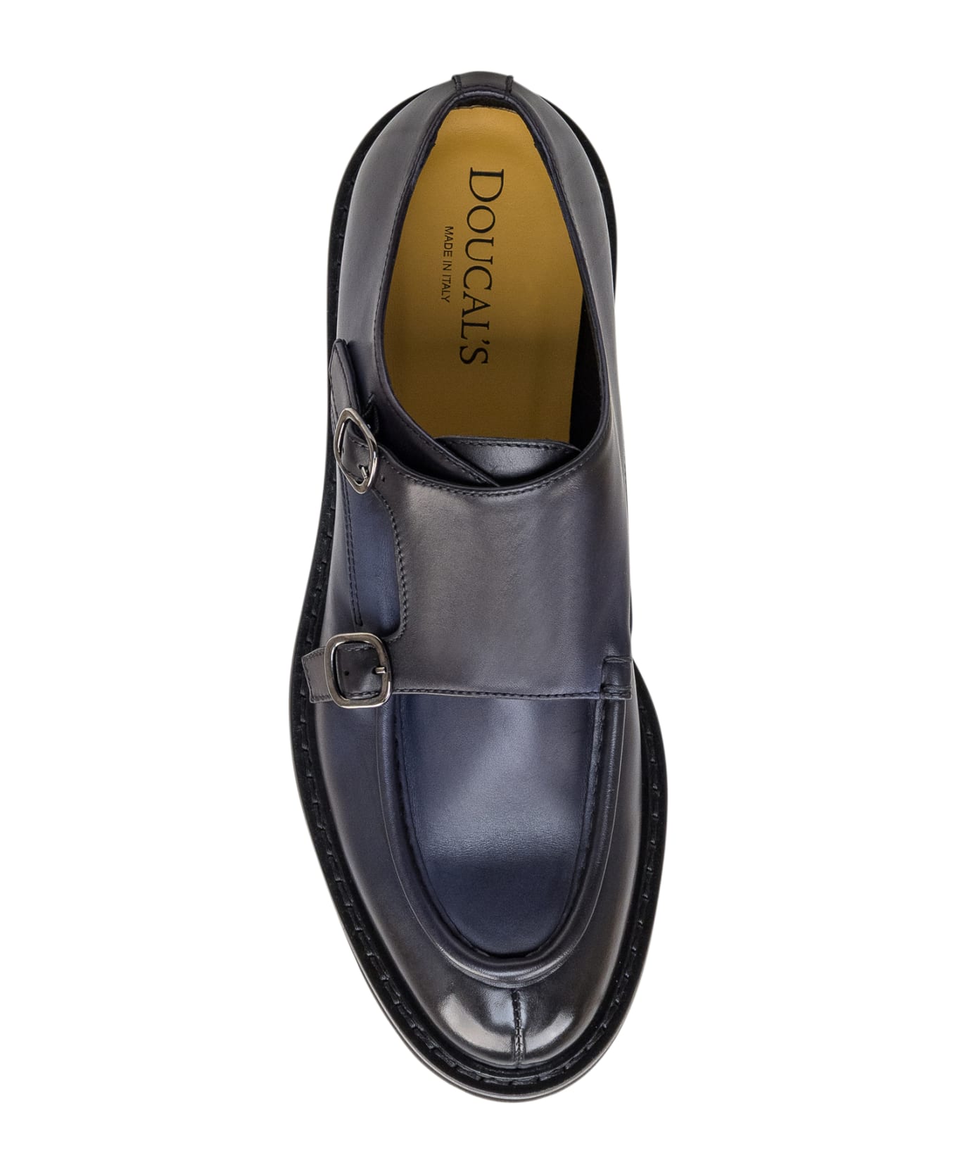 Doucal
s Shoe With Double Buckle Edged - INDIGO