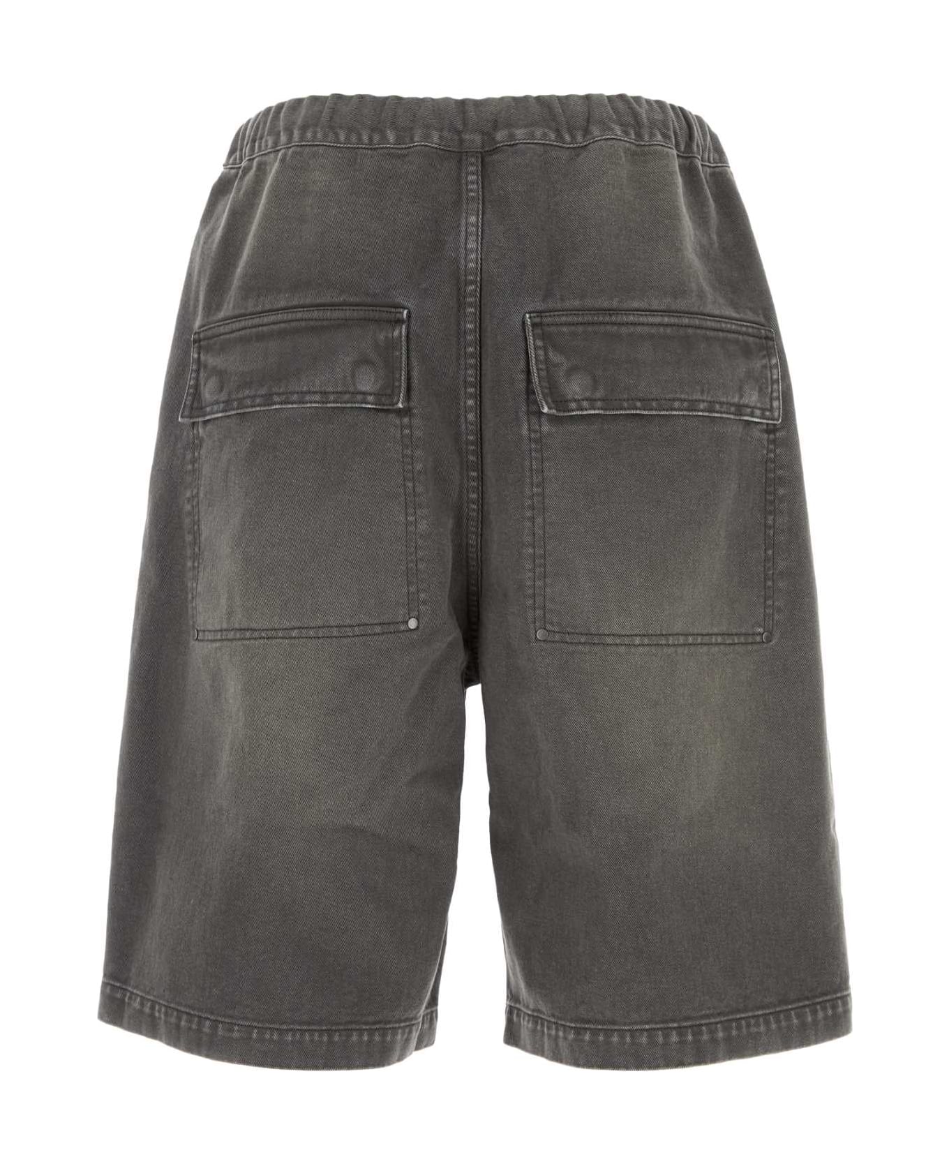 Entire Studios Dark Grey Denim Bermuda Shorts - STONELIGHT