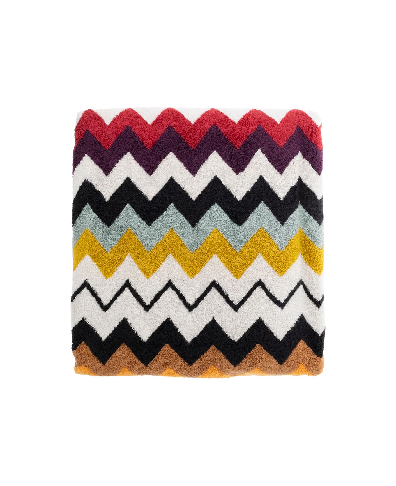 Missoni 'murrina' Multicolor Beach Towel With All-over Zigzag Motif In Cotton Home - Multicolor