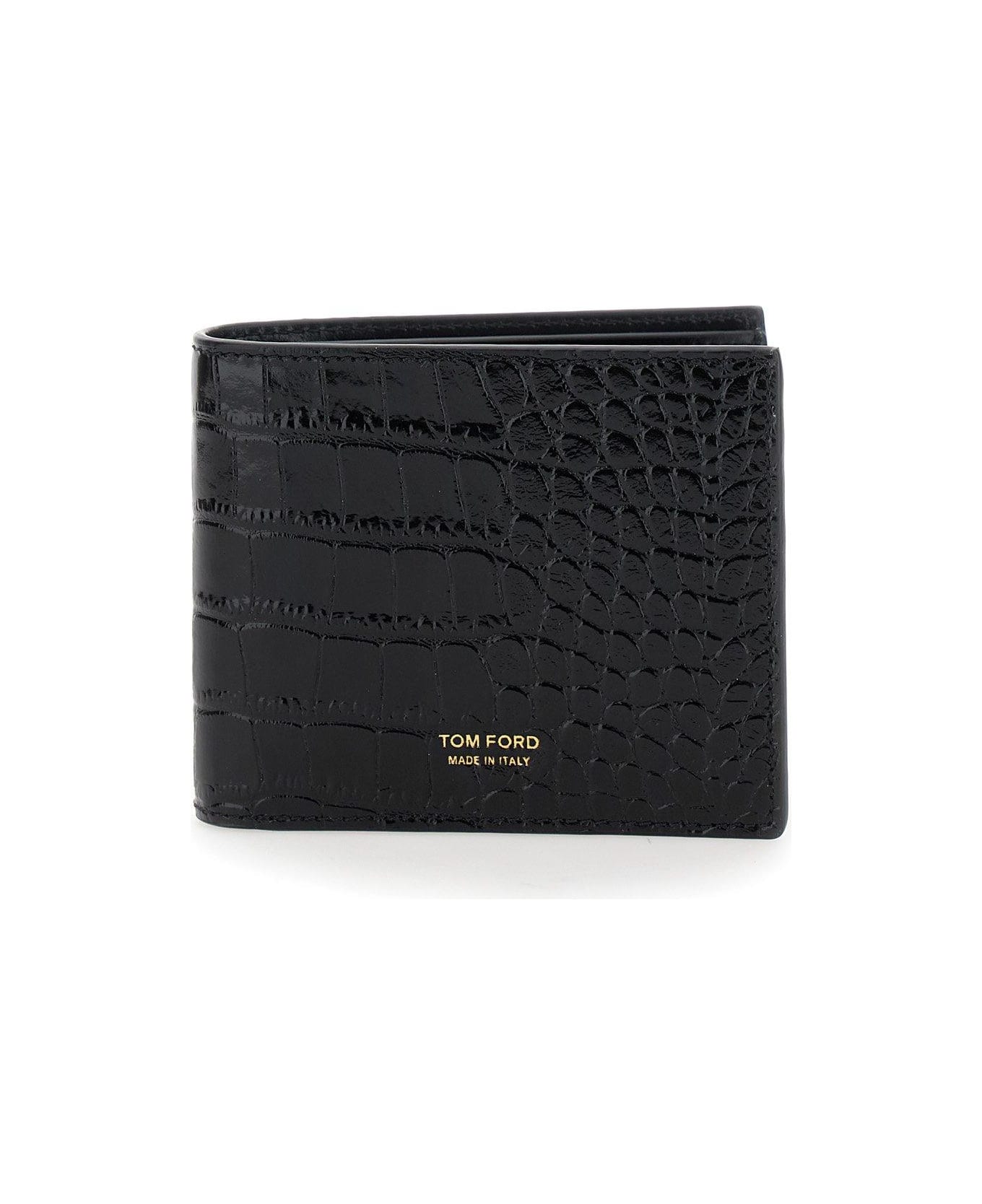 Tom Ford Embossed Bifold Wallet - Black