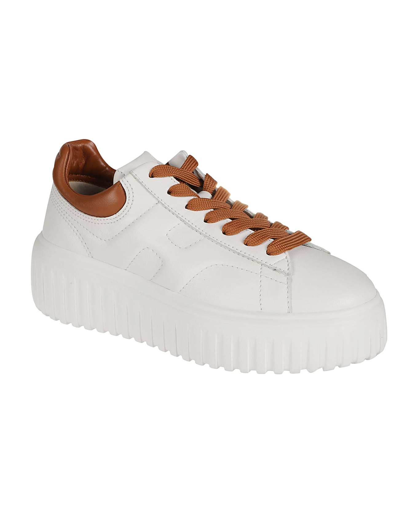 Hogan H-stripes Sneakers - Bianco/cuoio Scuro
