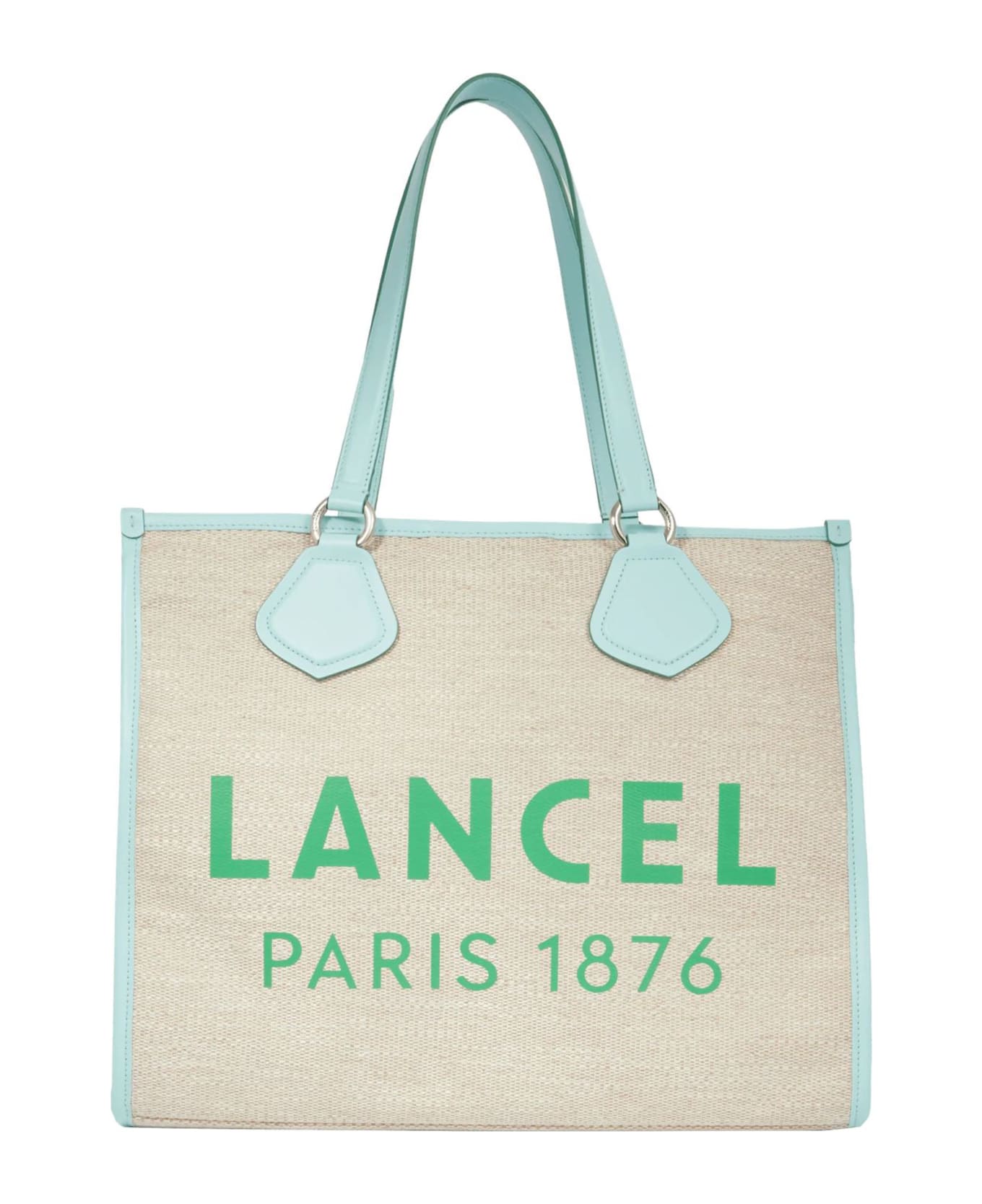 Lancel Light Blue Tote Bag - Pe Natural Mint Emerald トートバッグ