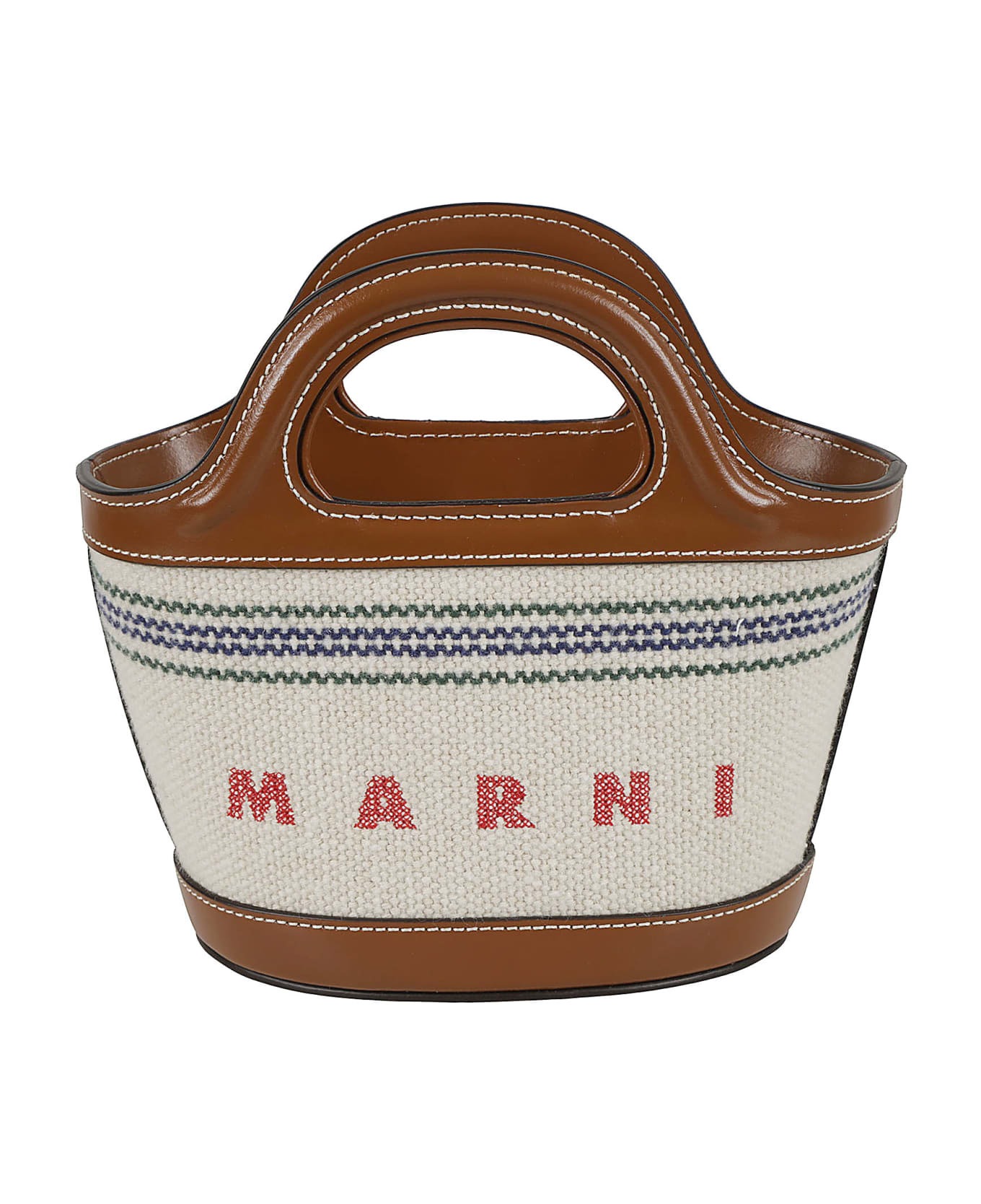 Marni Tropicalia Micro Hand Bag - Natural/Moka