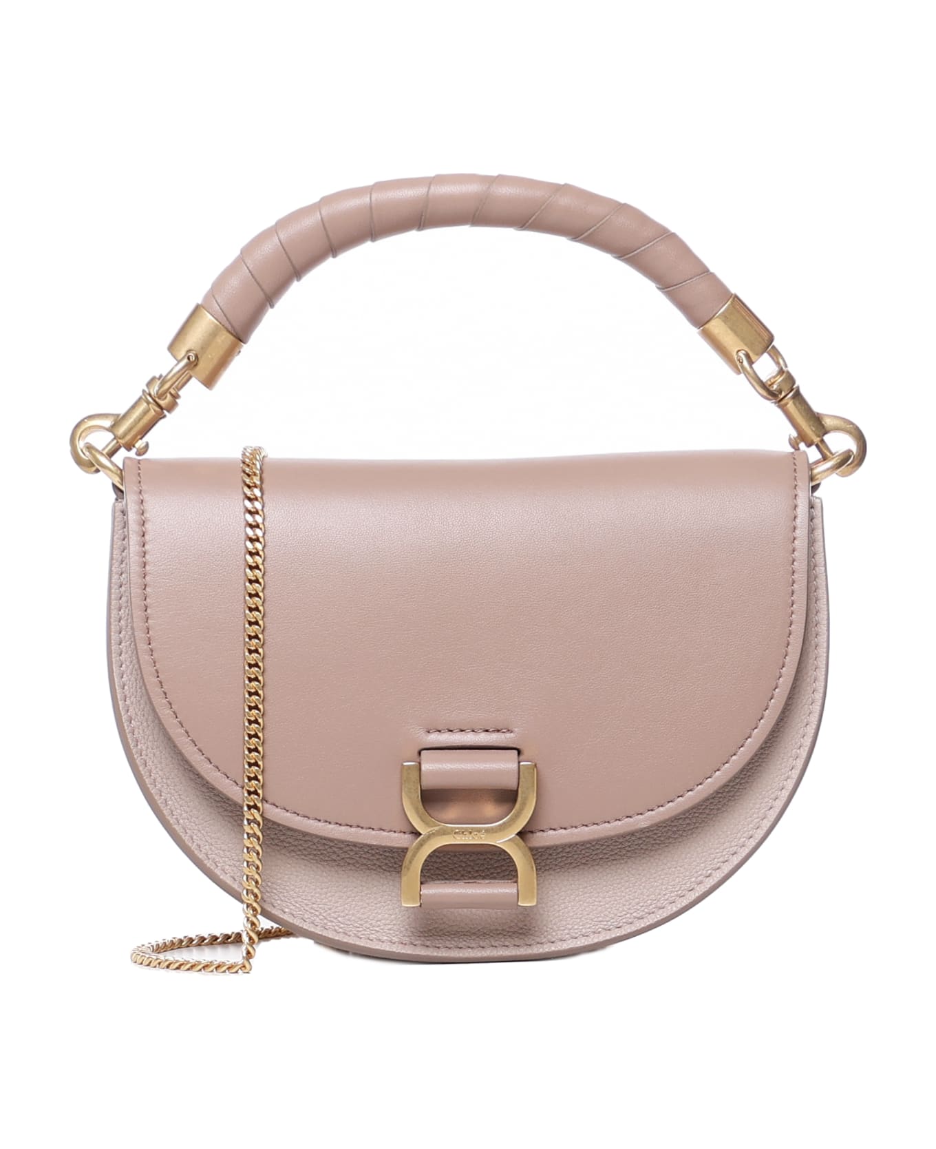 Chloé Marcie Bag With Flap And Chain - Pink