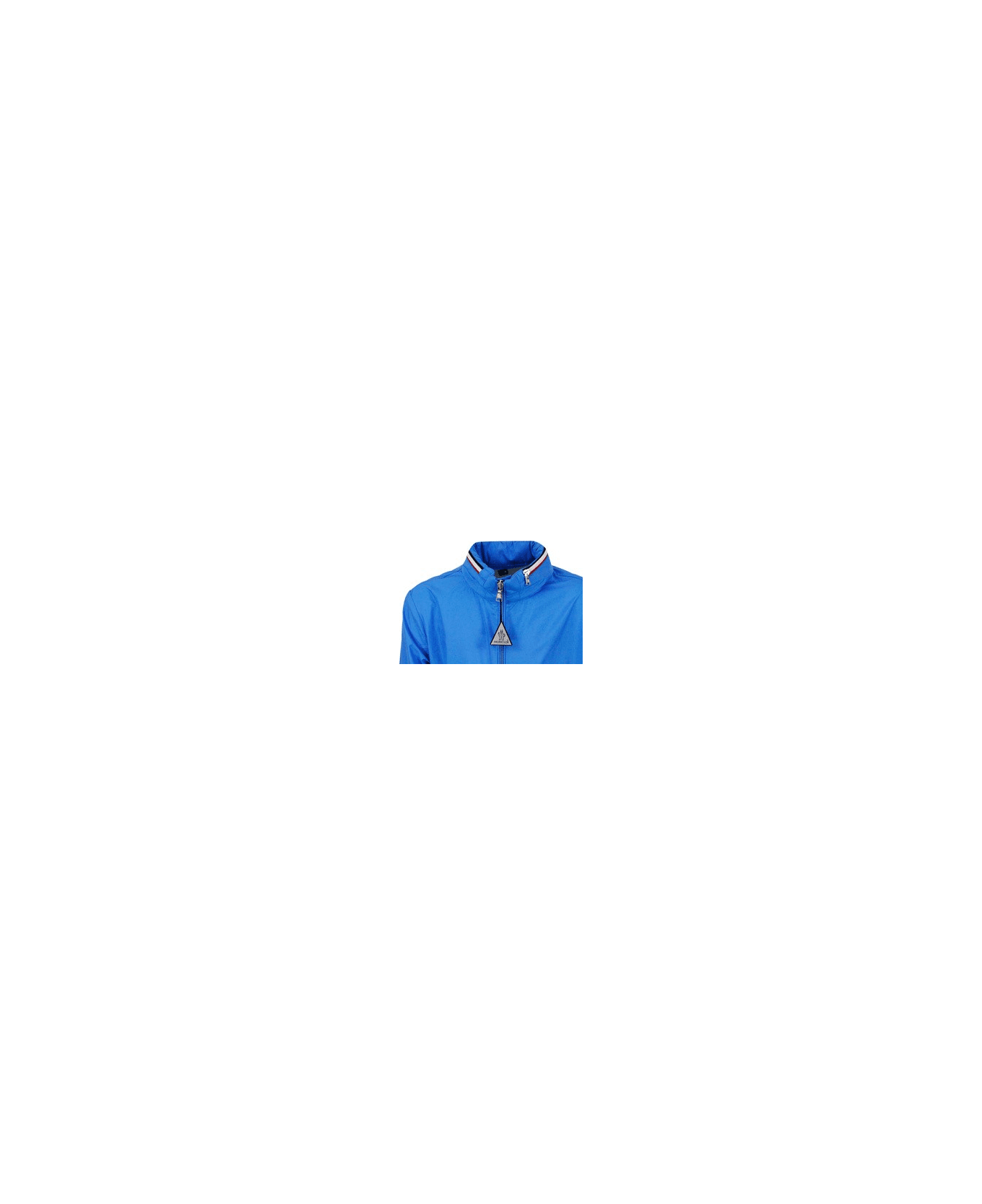 Moncler Windproof Farlak Jacket With Concealed Hood And Zip Closure - Light Blu