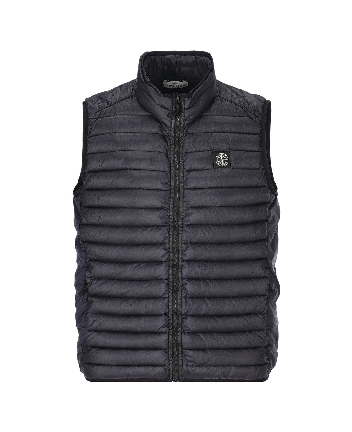 Stone Island Junior Logo Patch Zipped Gilet - Navy Blue