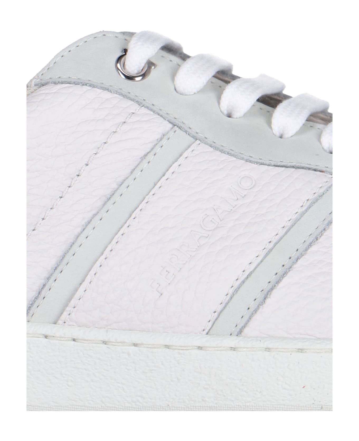 Ferragamo Low Logo Sneakers - White, blue スニーカー