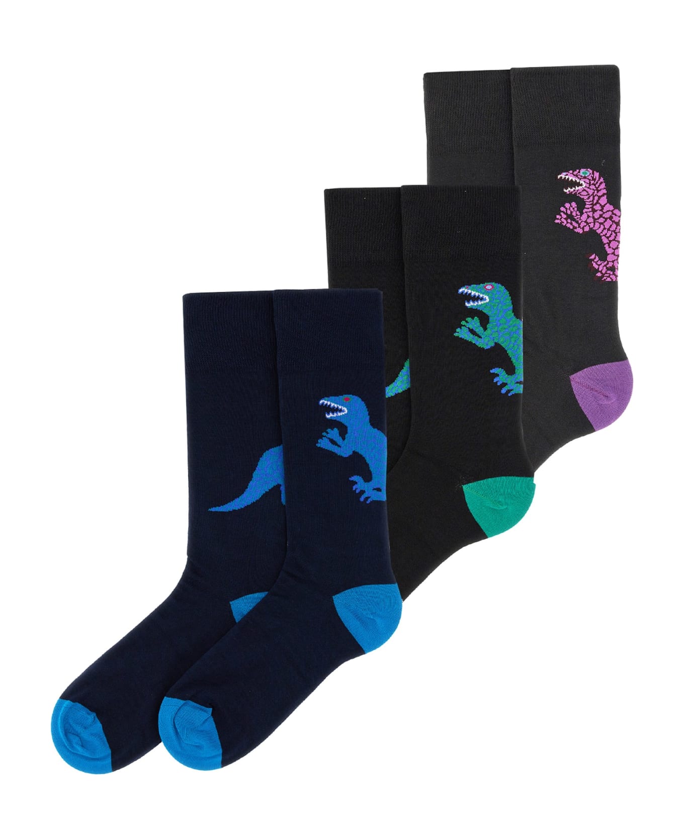 Paul Smith Set Of Three Dino Socks - MULTICOLOR