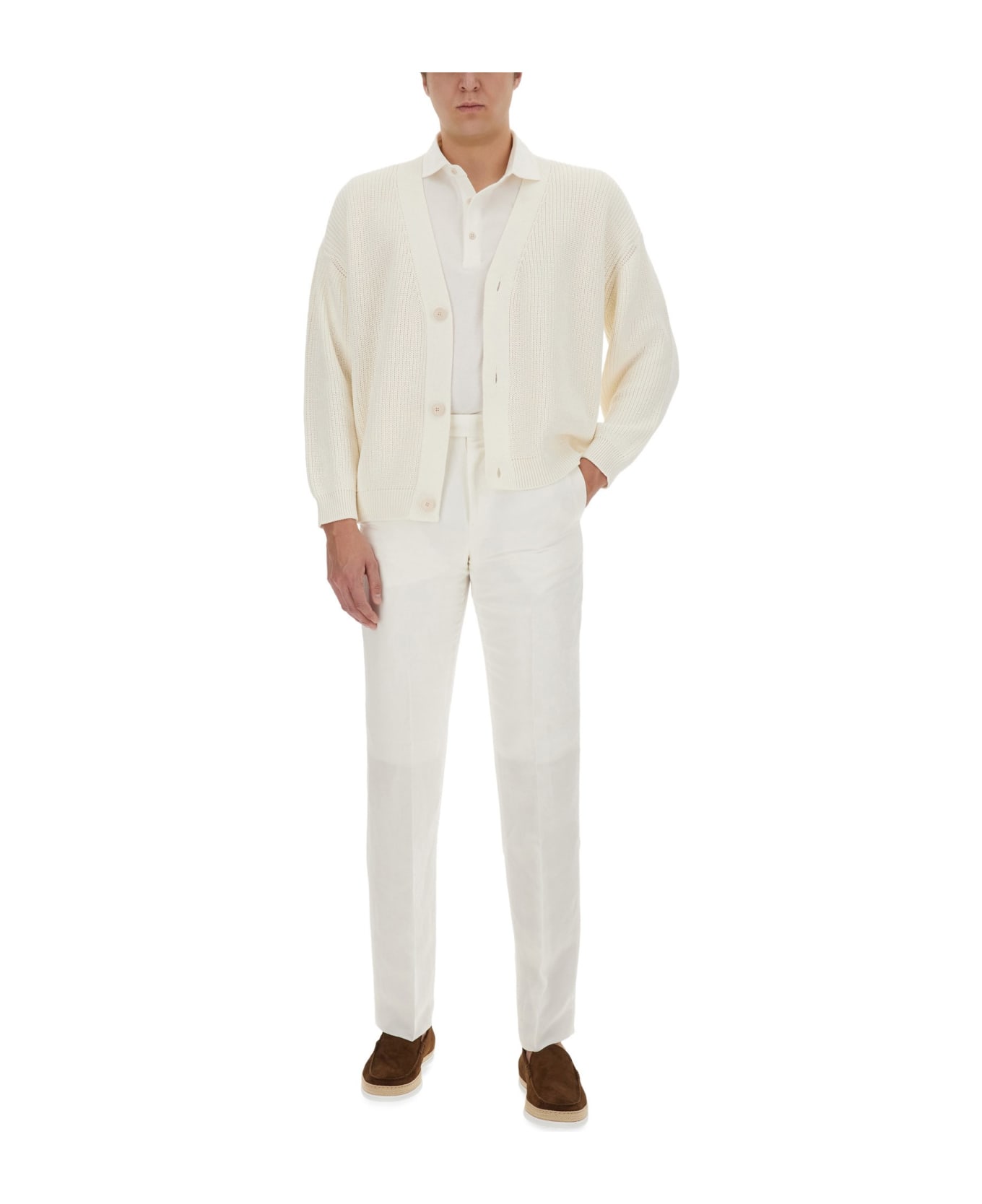 Lardini Regular Fit Polo Shirt - WHITE