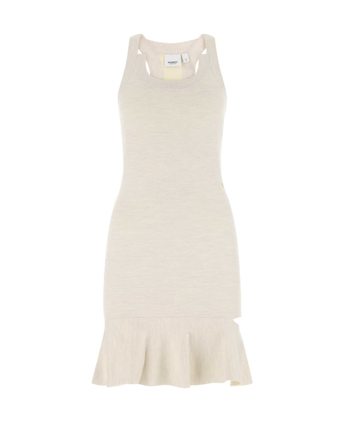 Burberry Melange Sand Stretch Silk Blend Mini Dress - A2151 ワンピース＆ドレス