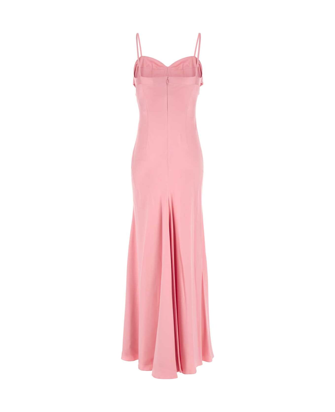 Alexander McQueen Pink Satin Long Dress - PALEPINK