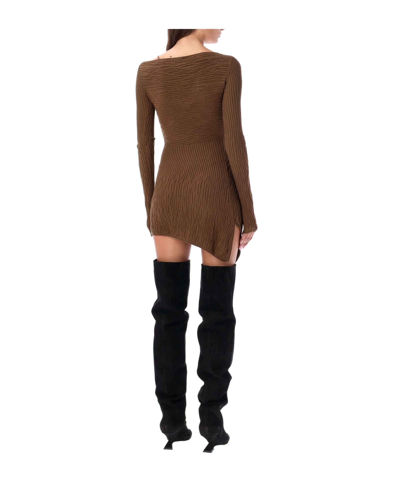 The Attico Desai Mini Dress - BROWN