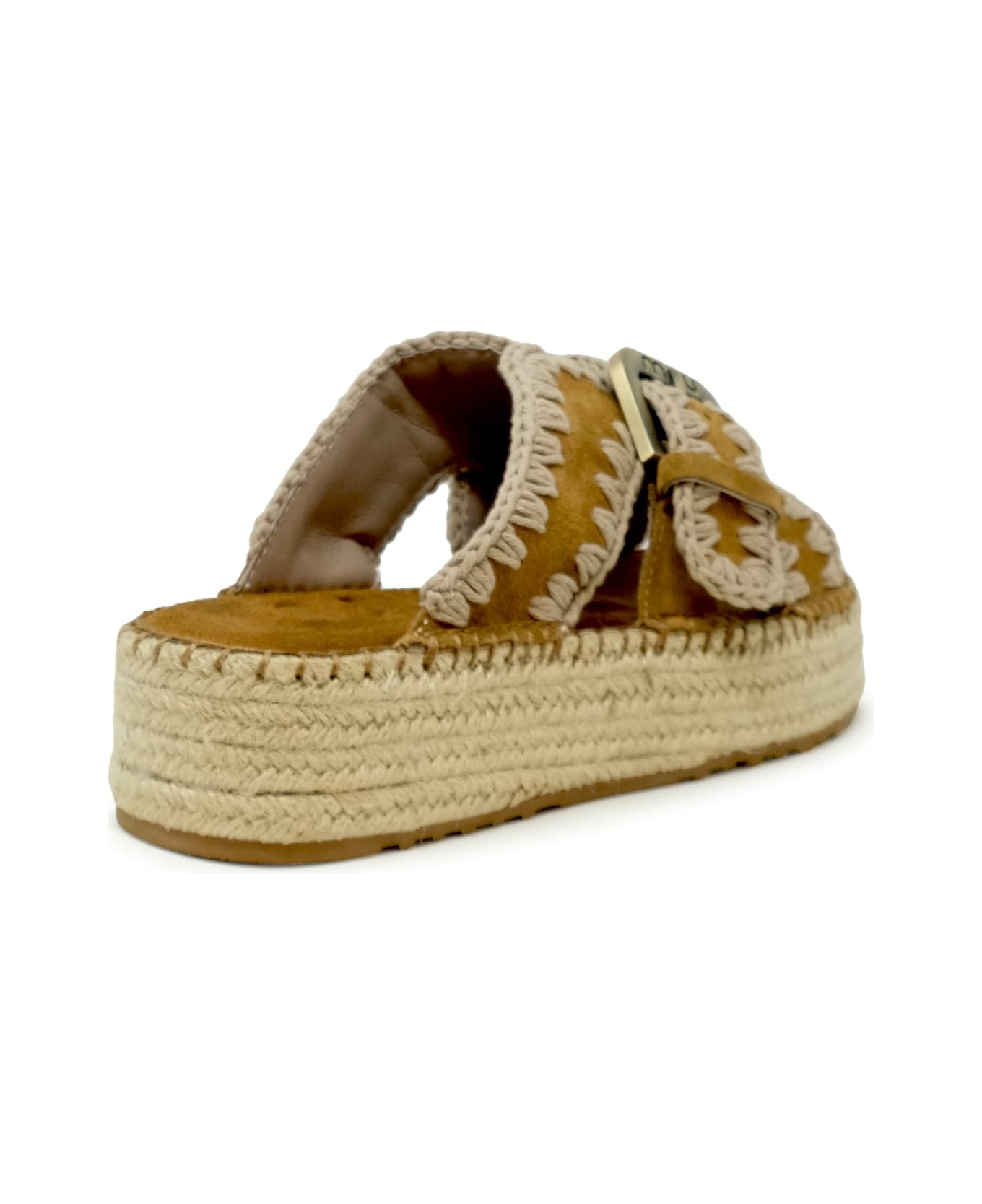 Mou Sw641003a Jute Cognac Suede Sandals - COGNAC
