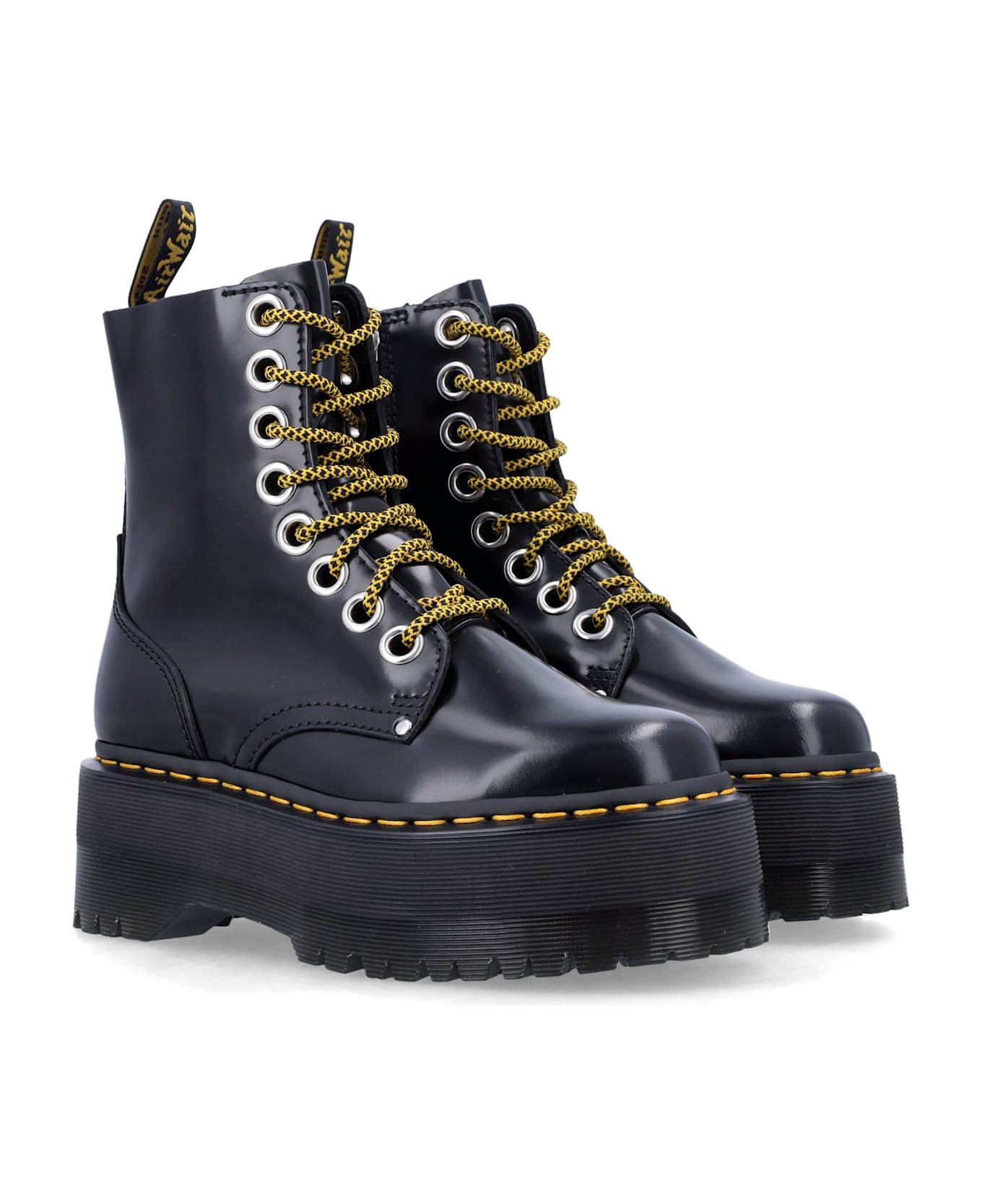 Dr. Martens Jadon Max Black Leather Platform Boots - BLACK