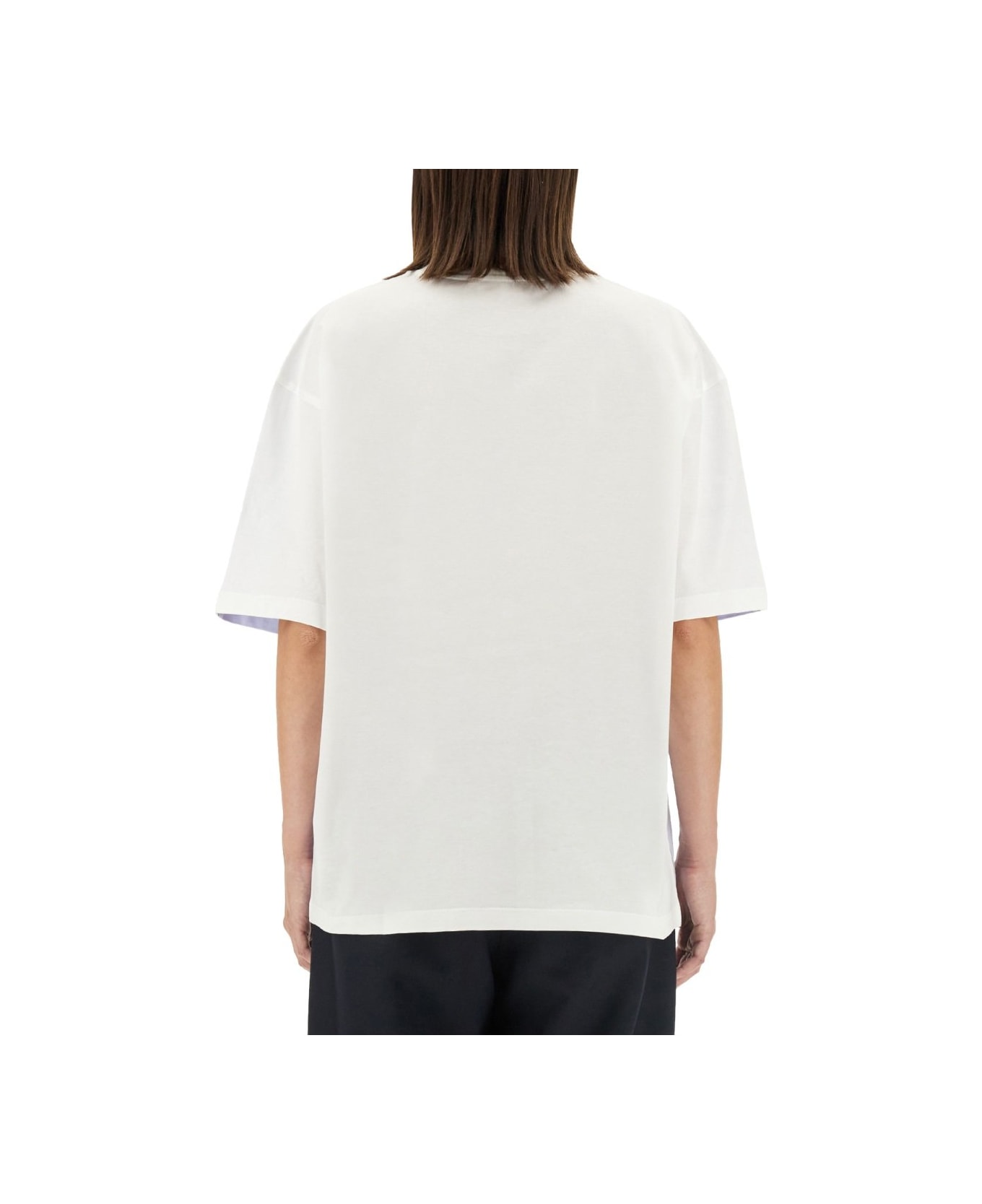 Marni Logo Embossed Crewneck T-shirt - Bianco