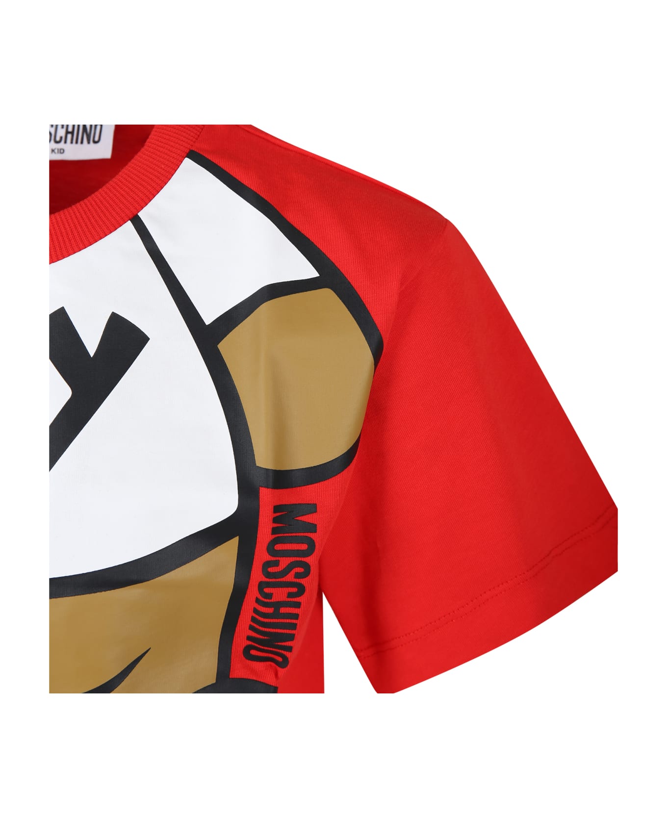 Moschino Red T-shirt For Boy With Teddy Bear - Red Tシャツ＆ポロシャツ