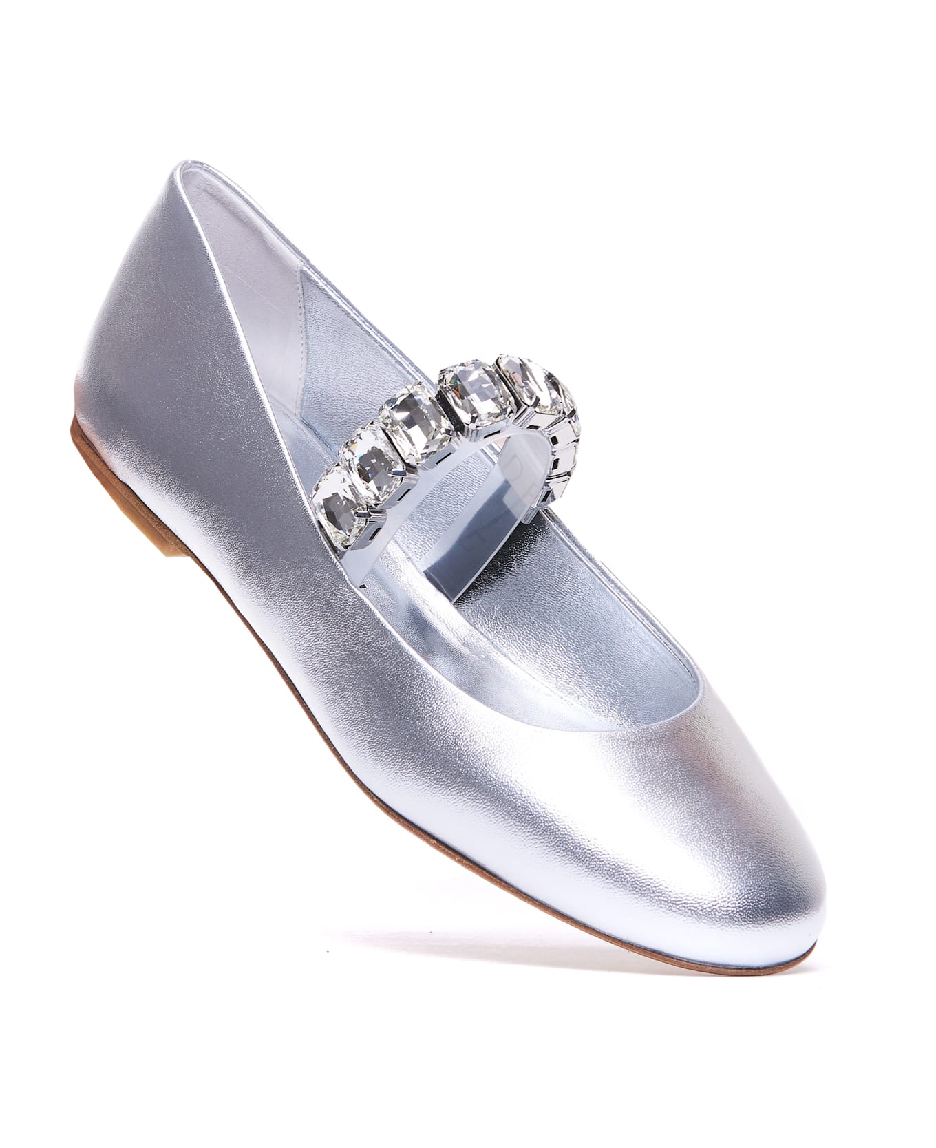 Casadei Flash Ballet Flat - Silver