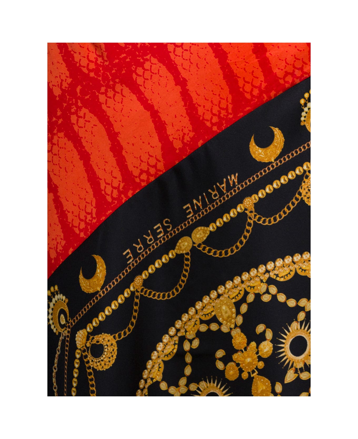 Marine Serre Midi Multicolor Skirt With All-over Ornament Jewelry Print In Silk Woman - Multicolor